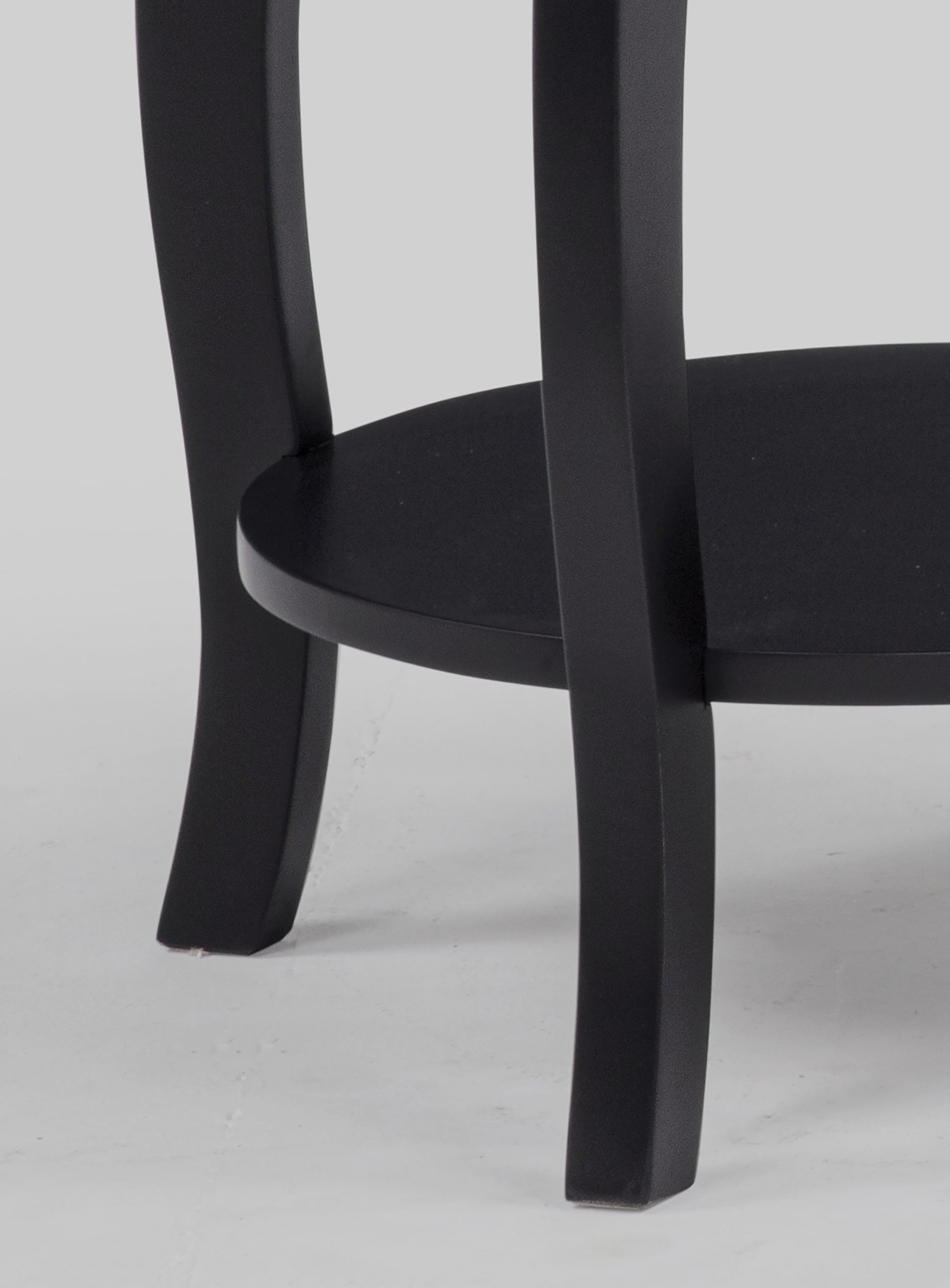 Jacie Black Round Chairside Table with Drawer, view 4