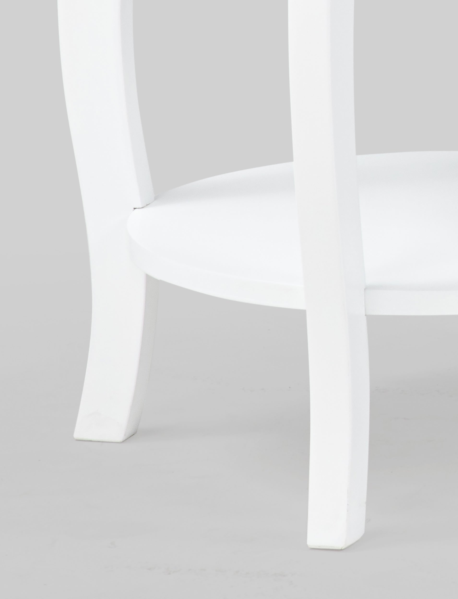 Jacie White Round Chairside Table with Drawer, view 3