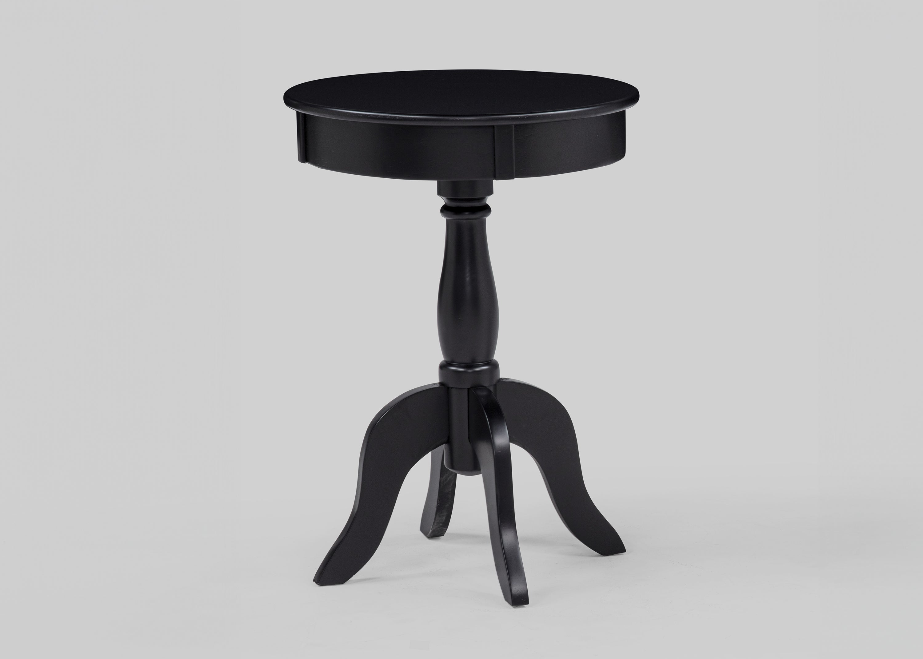Romy Black Round Pedestal Chairside Table