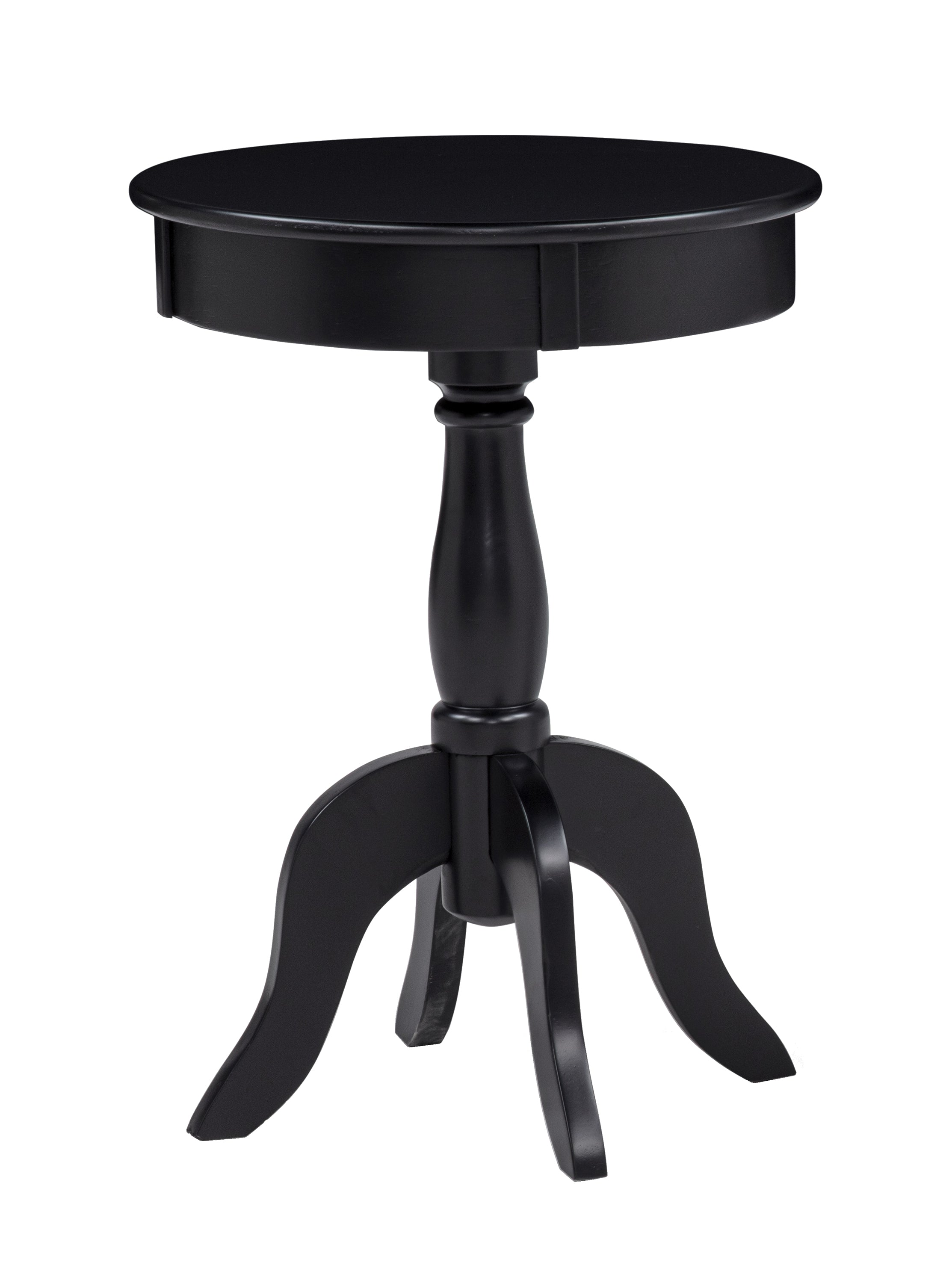 Romy Black Round Pedestal Chairside Table, view 2