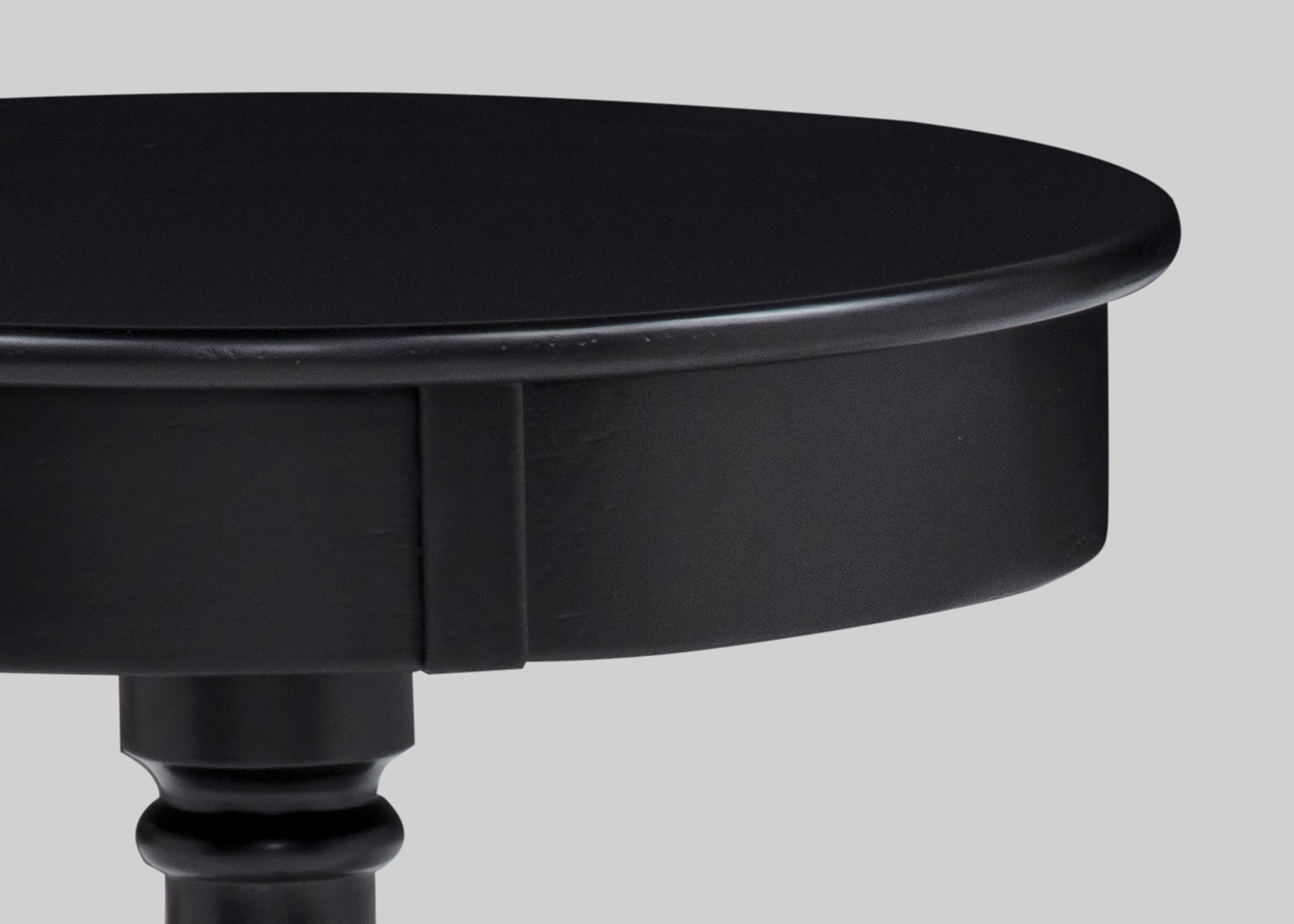 Romy Black Round Pedestal Chairside Table, view 3