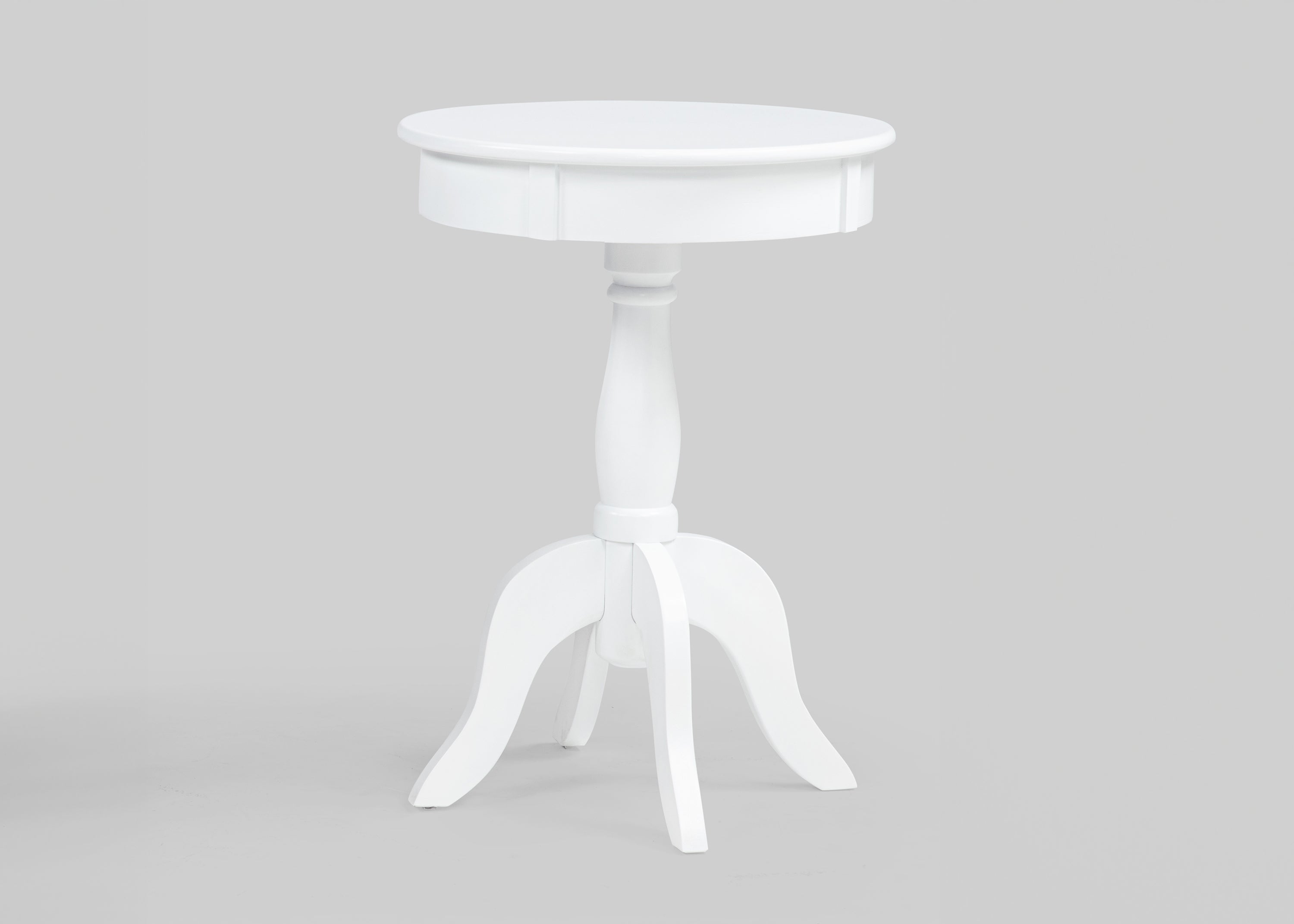 Romy White Round Pedestal Chairside Table