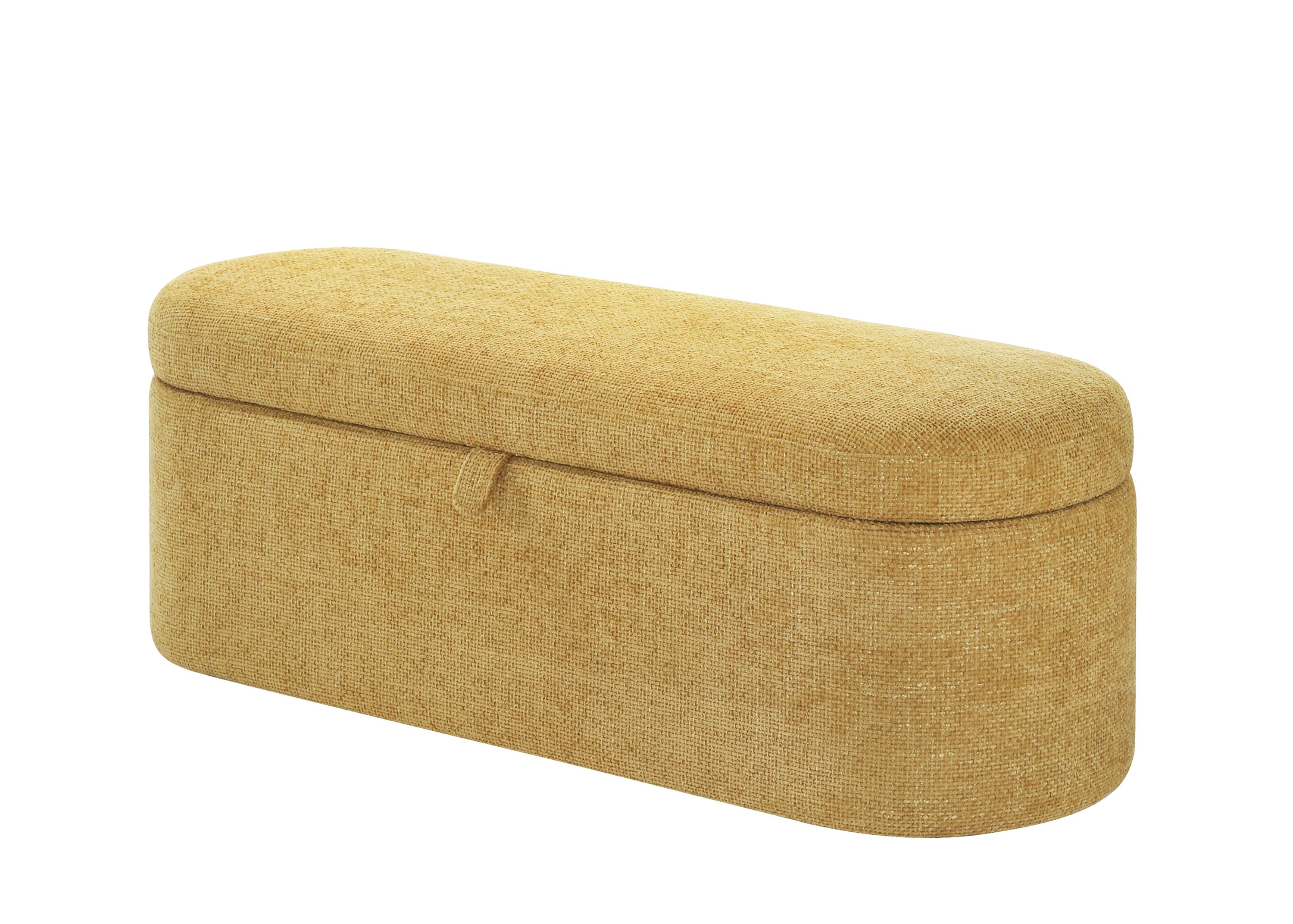 Philipa Gold Tweed Upholstered Storage Bench, view 2