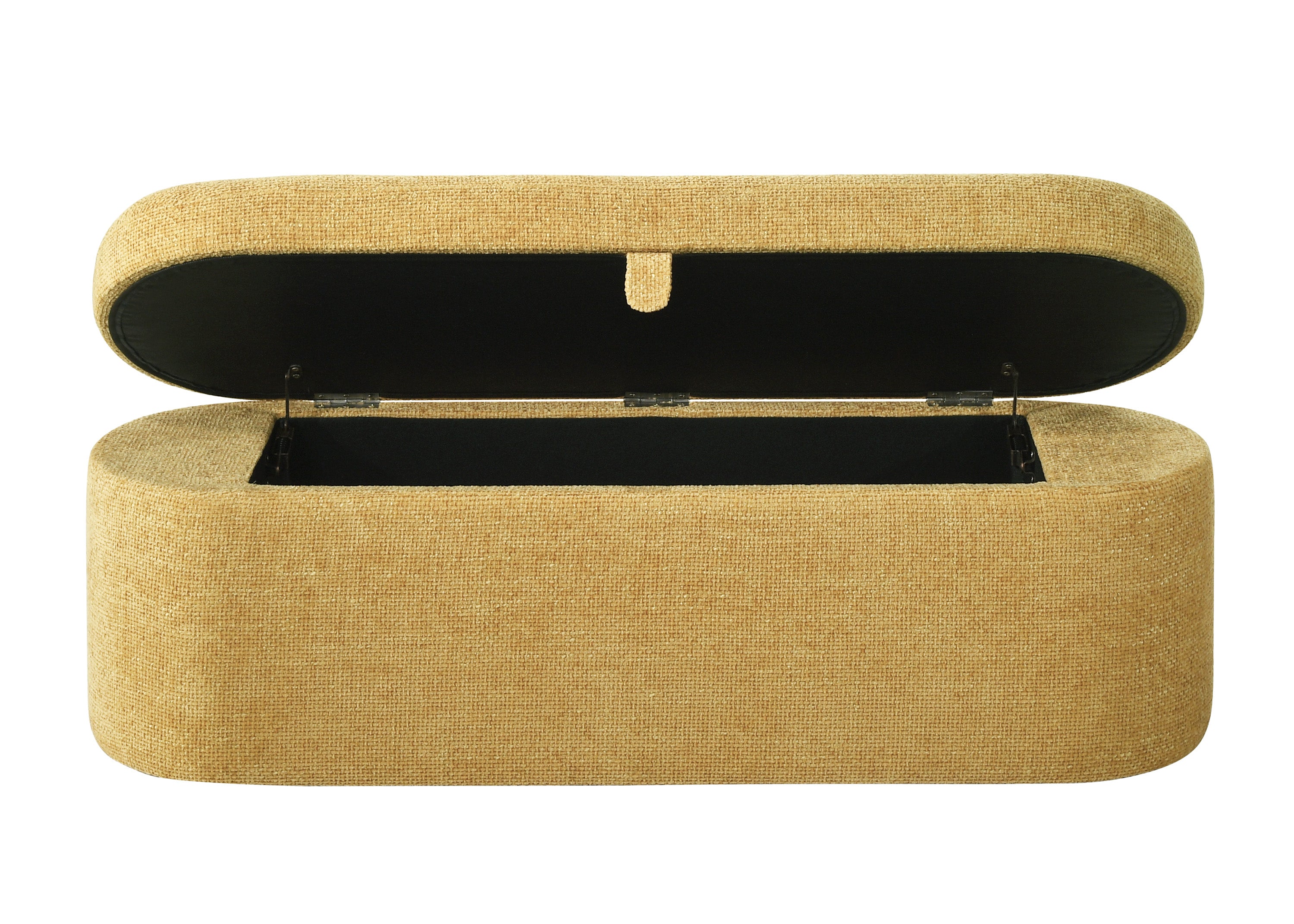 Philipa Gold Tweed Upholstered Storage Bench, view 4