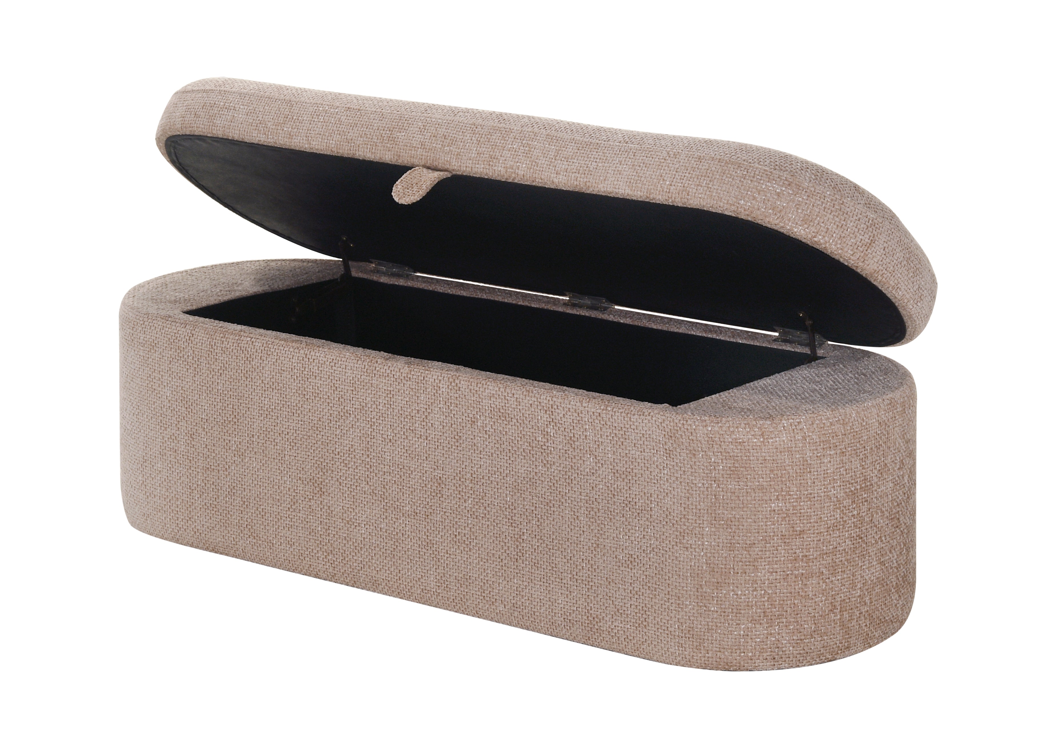Philipa Mauve Tweed Upholstered Storage Bench, view 3