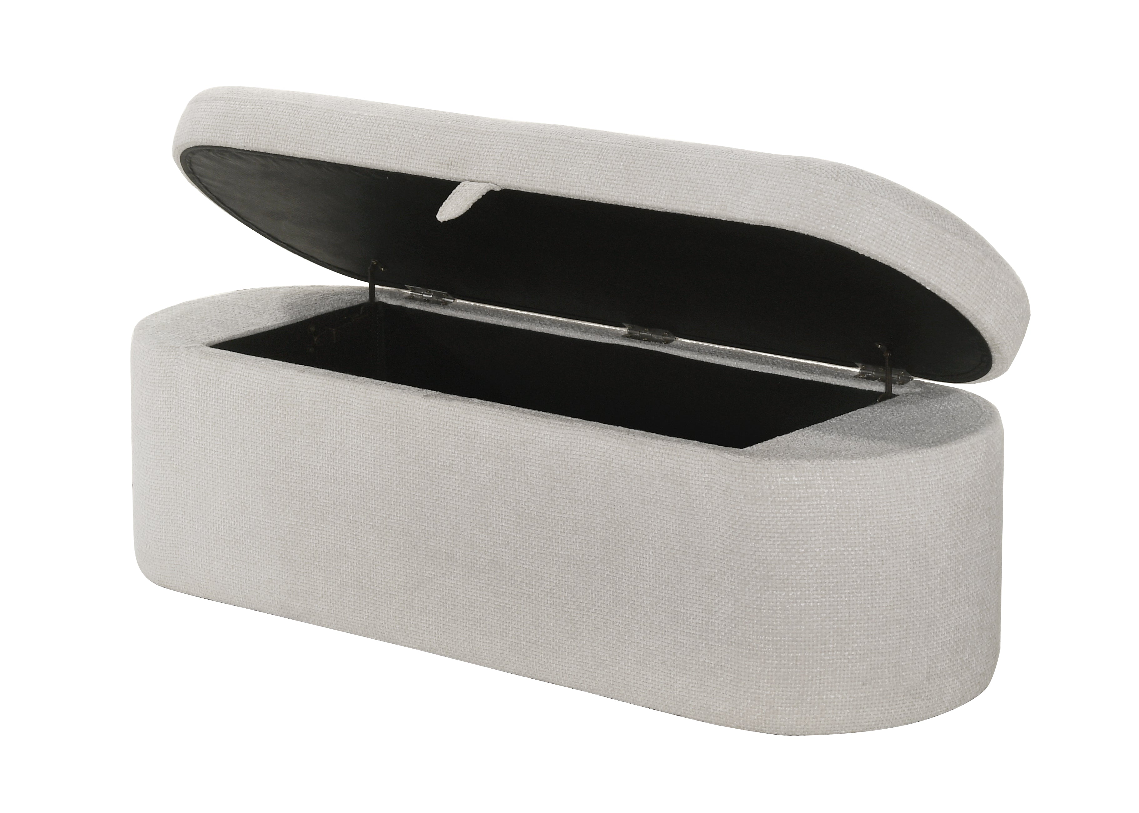 Philipa Oatmeal Tweed Upholstered Storage Bench, view 3