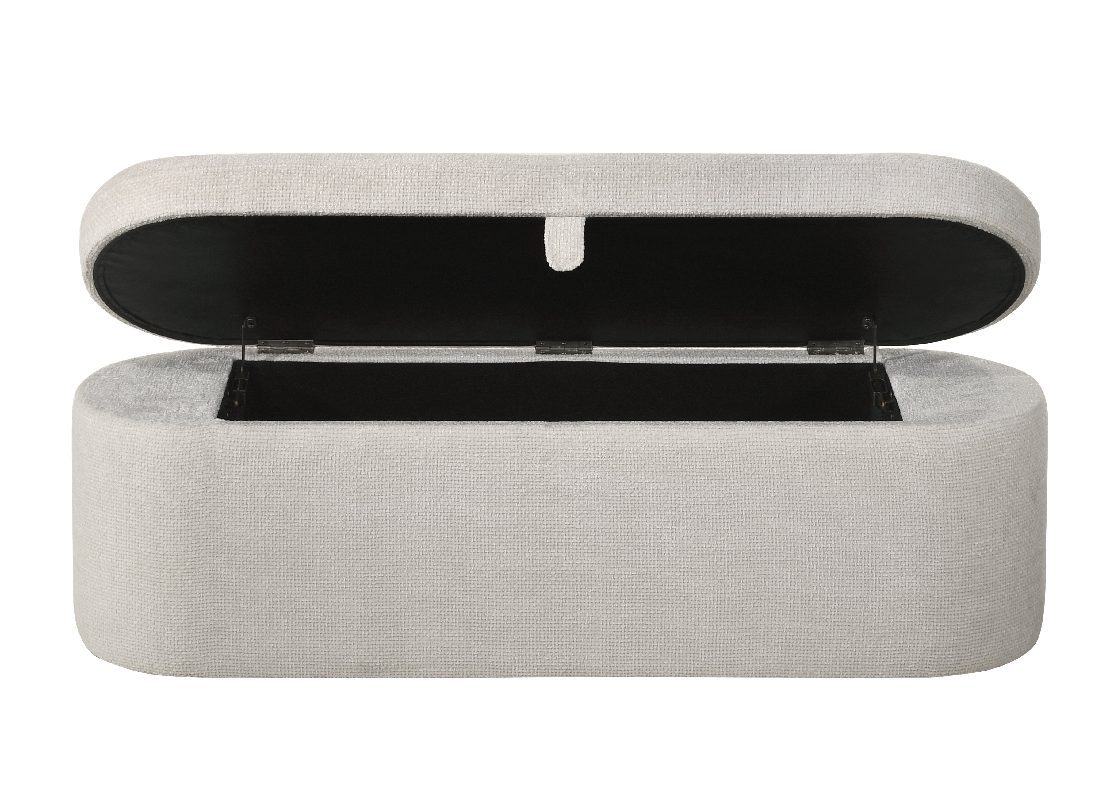 Philipa Oatmeal Tweed Upholstered Storage Bench, view 4