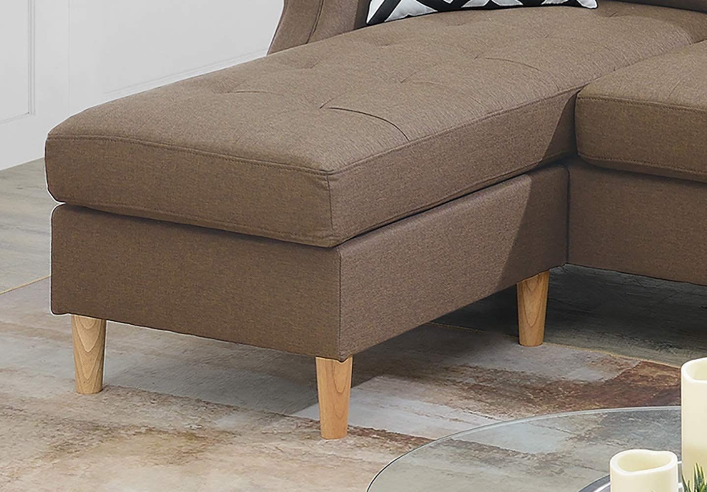 Light Coffee Reversible Corner Sectional