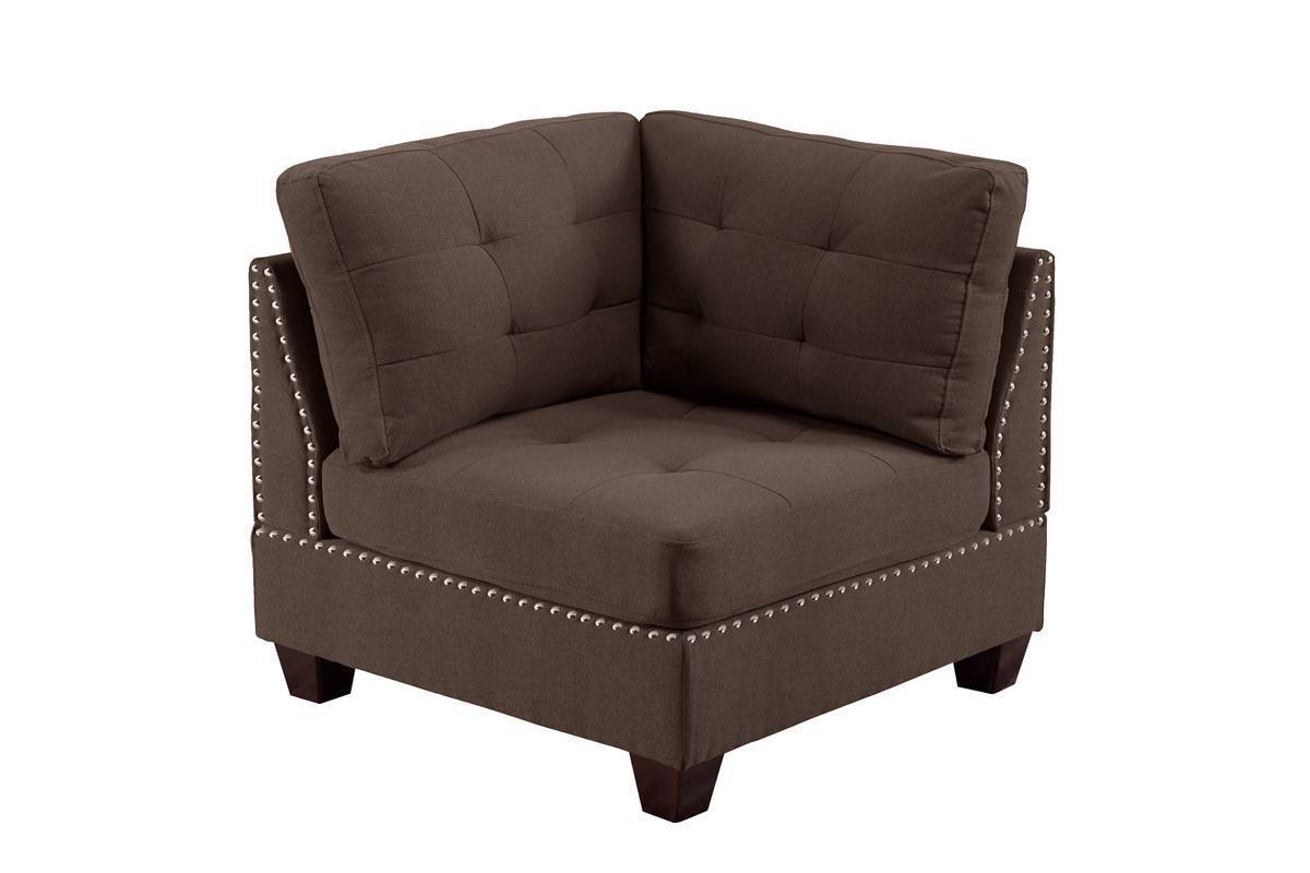 4pc Black Coffee Linen  Sectional Sectional
