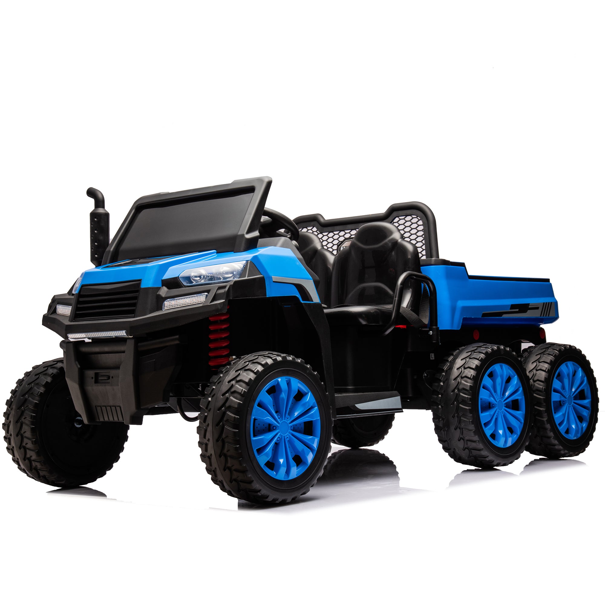 24V 2-Seater UTV-XXL Ride On Truck with Dump Bed for kid,Ride On 4WD UTV with 6 Wheels,Foam Tires, Suitable for Off-Roading,remote control,Three-Point Safety Harness