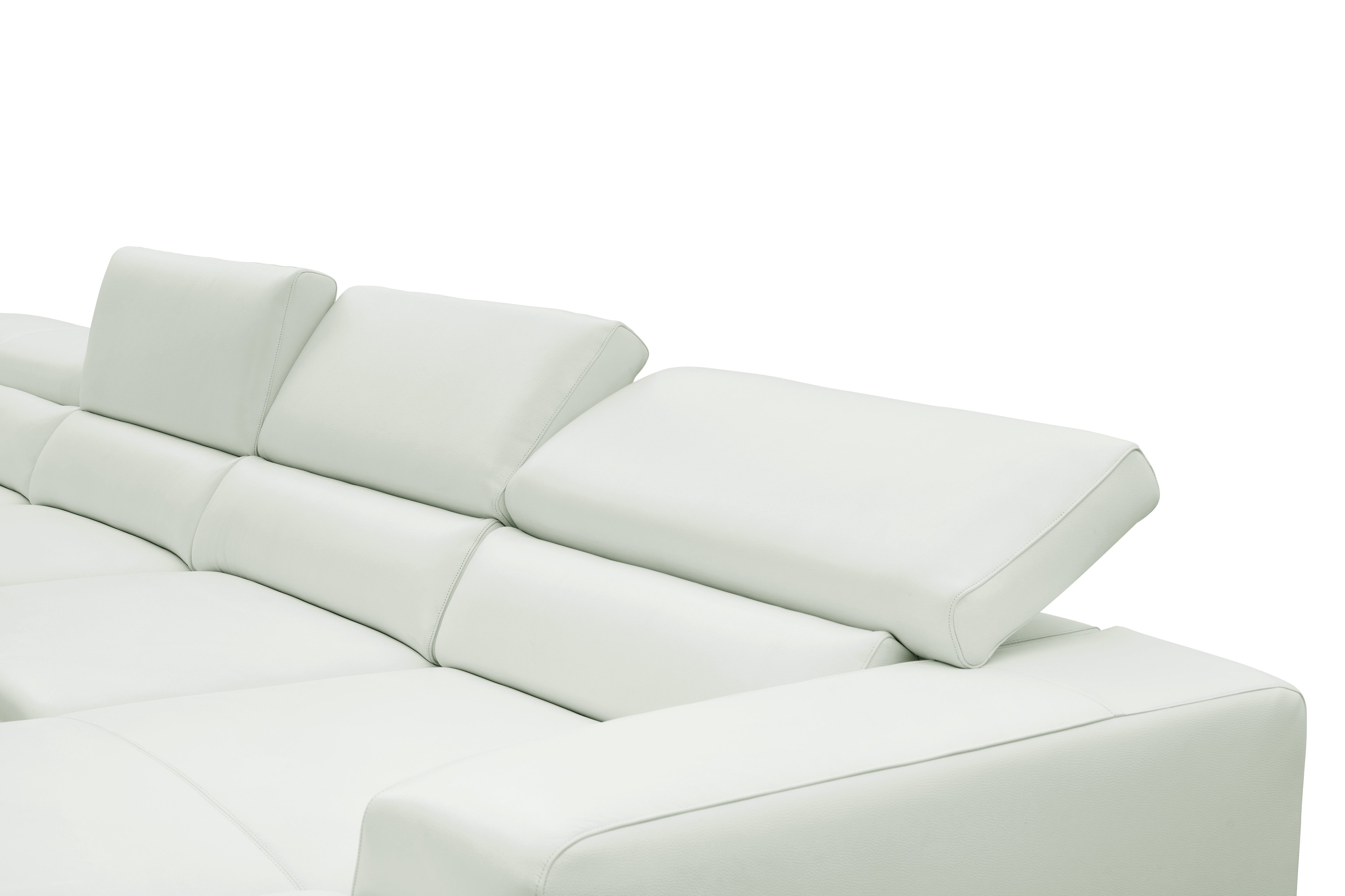 Nella White Italian Leather Match Sectional with Chaise, view 7