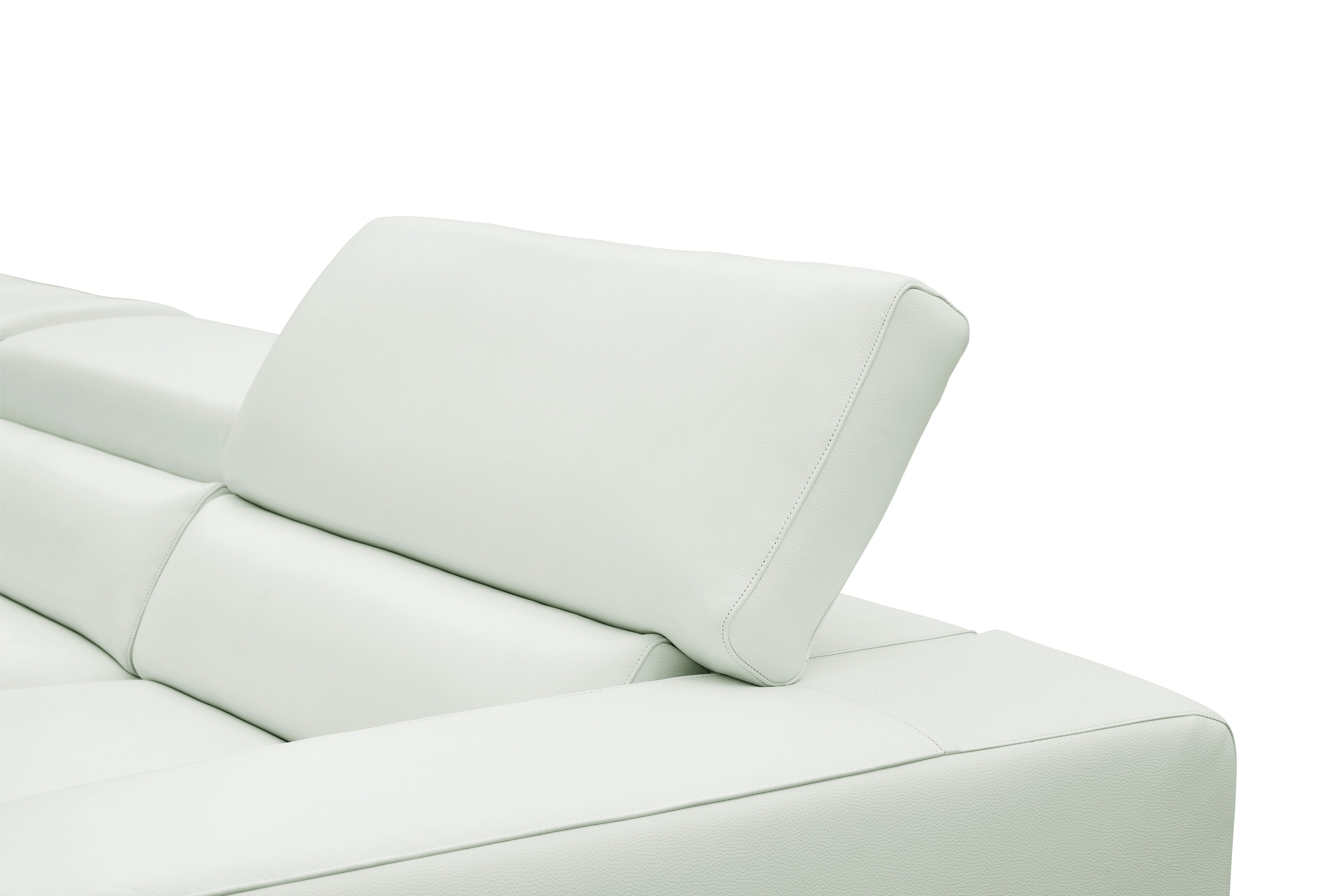 Nella White Italian Leather Match Sectional with Chaise, view 9