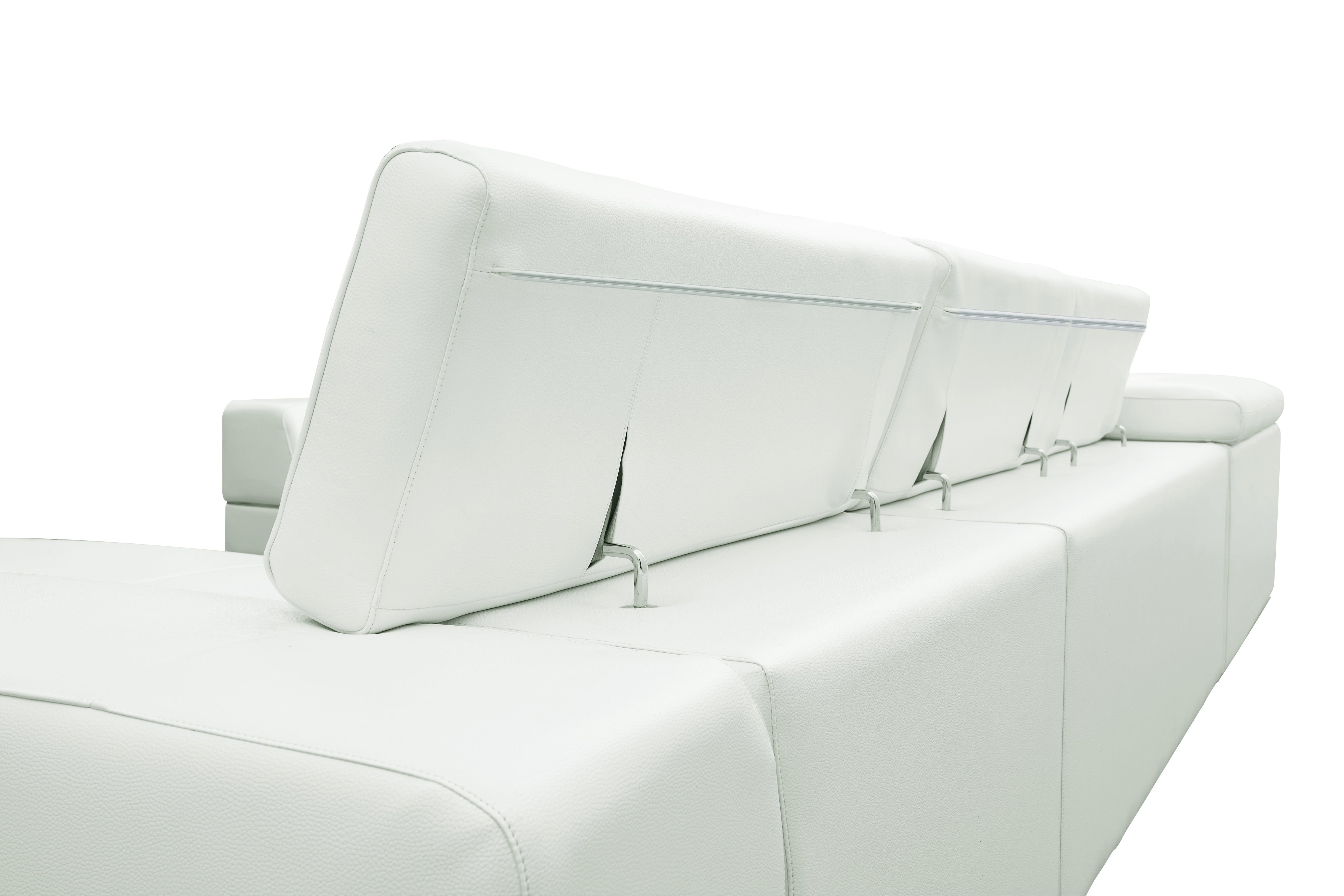 Nella White Italian Leather Match Sectional with Chaise, view 10