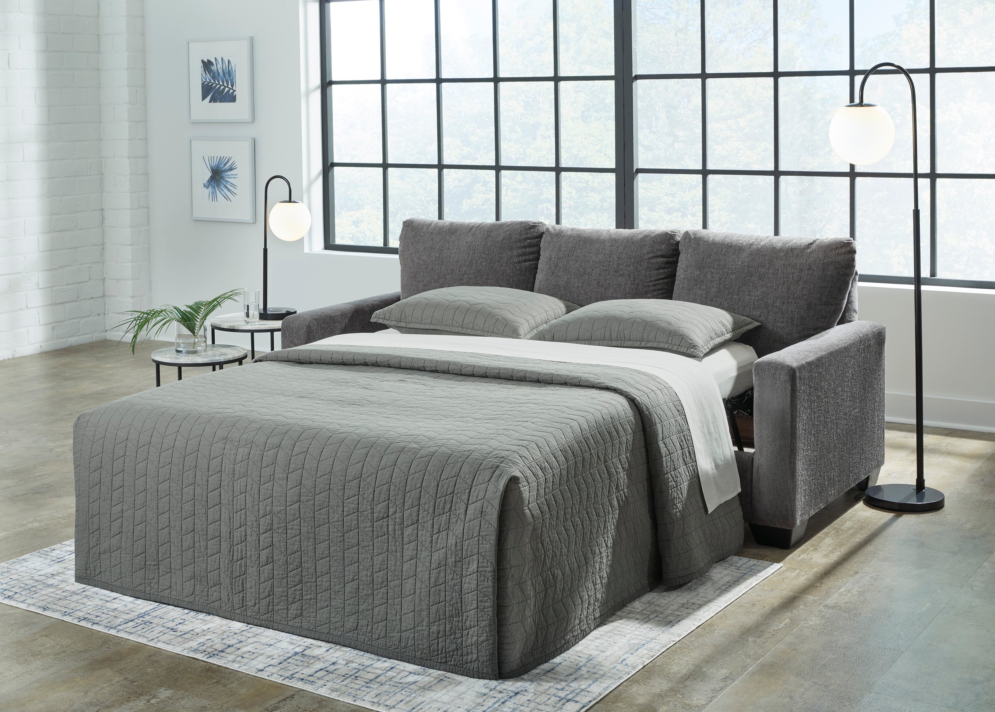 Ashley Rannis Pewter Queen Sofa Sleeper