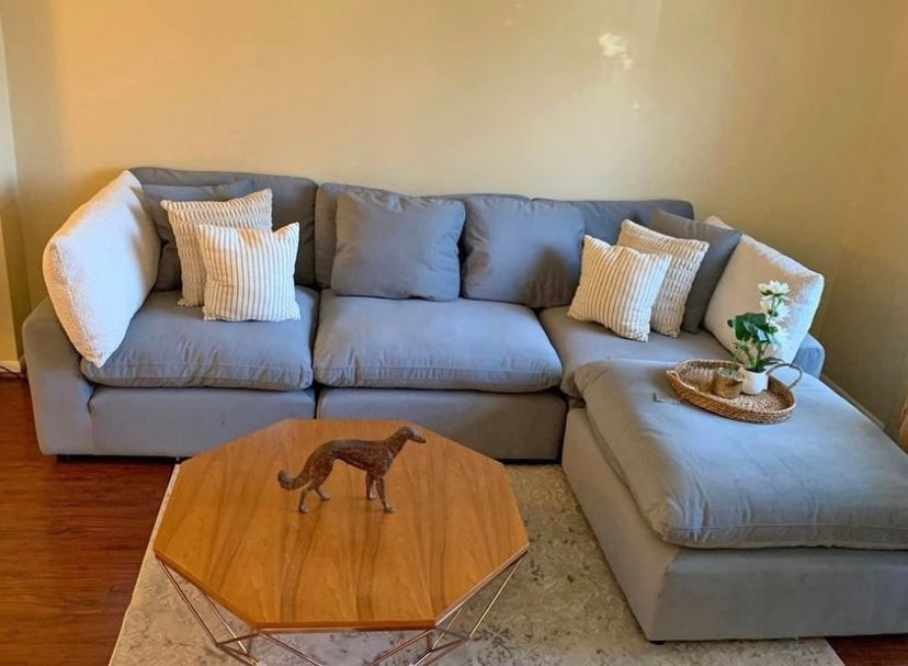 SILVER VELVET CLOUD MODULAR SECTIONAL