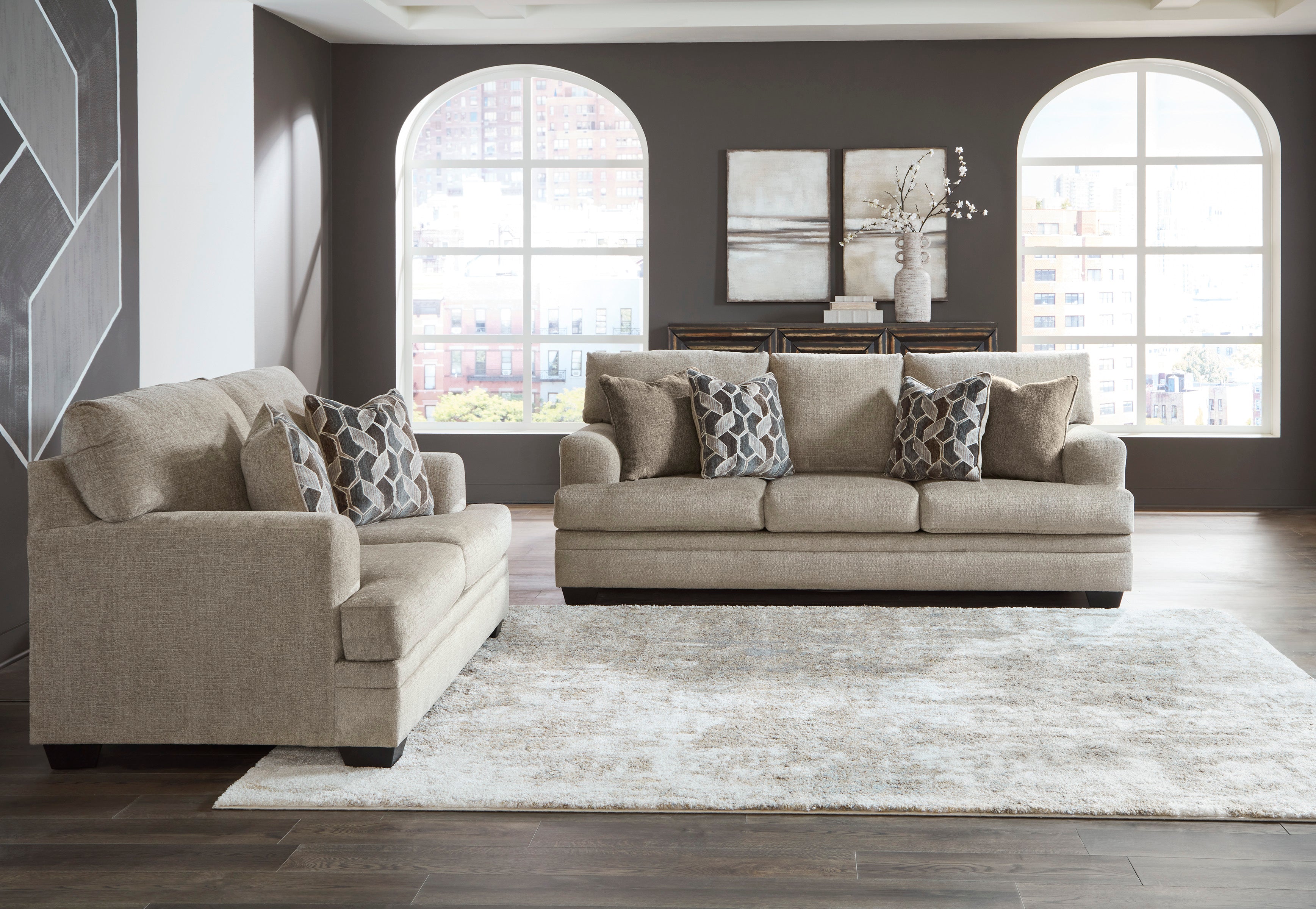Ashley Stonemeade Taupe Sofa and Loveseat Set, view 2