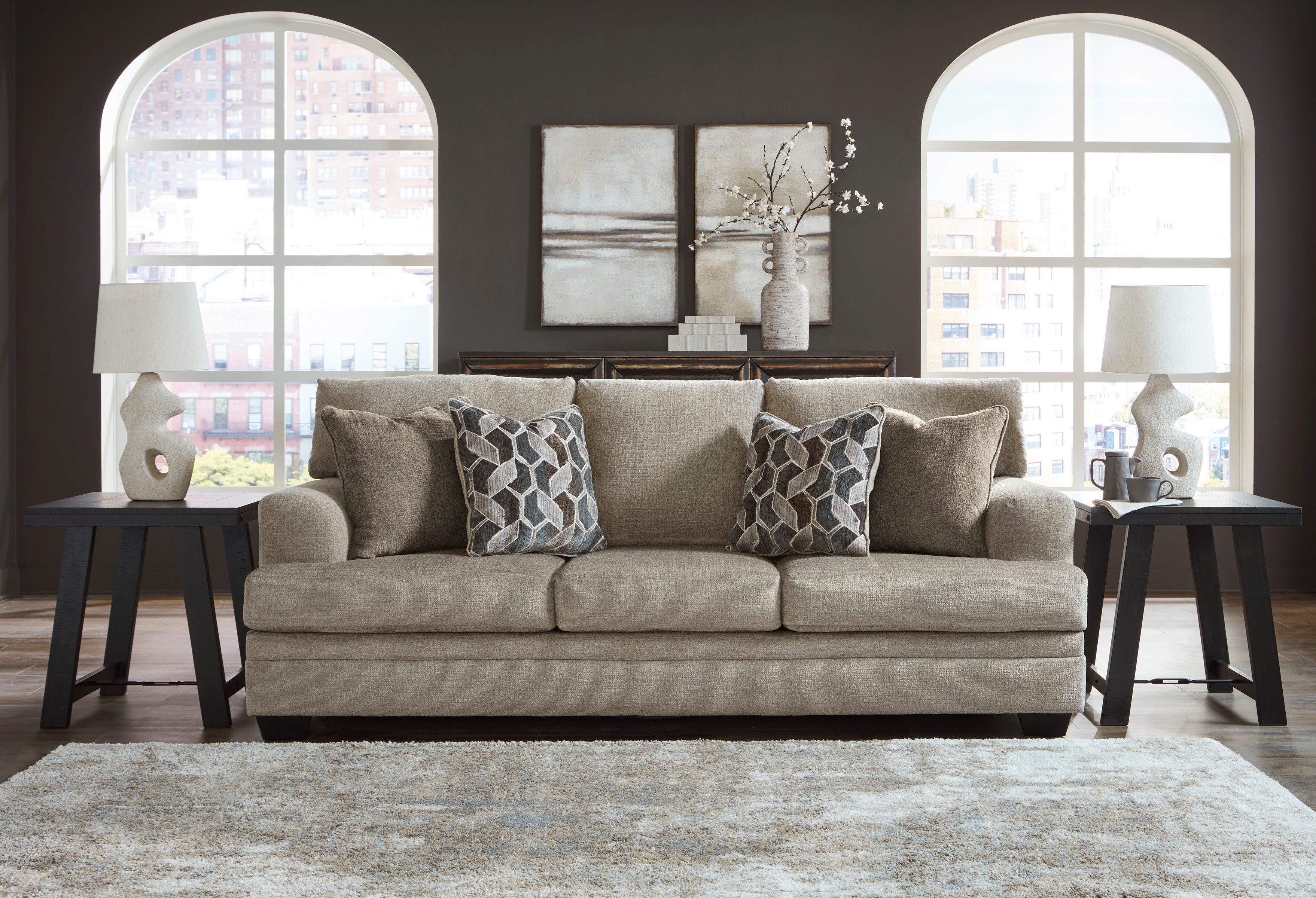 Ashley Stonemeade Taupe Sofa and Loveseat Set, view 4