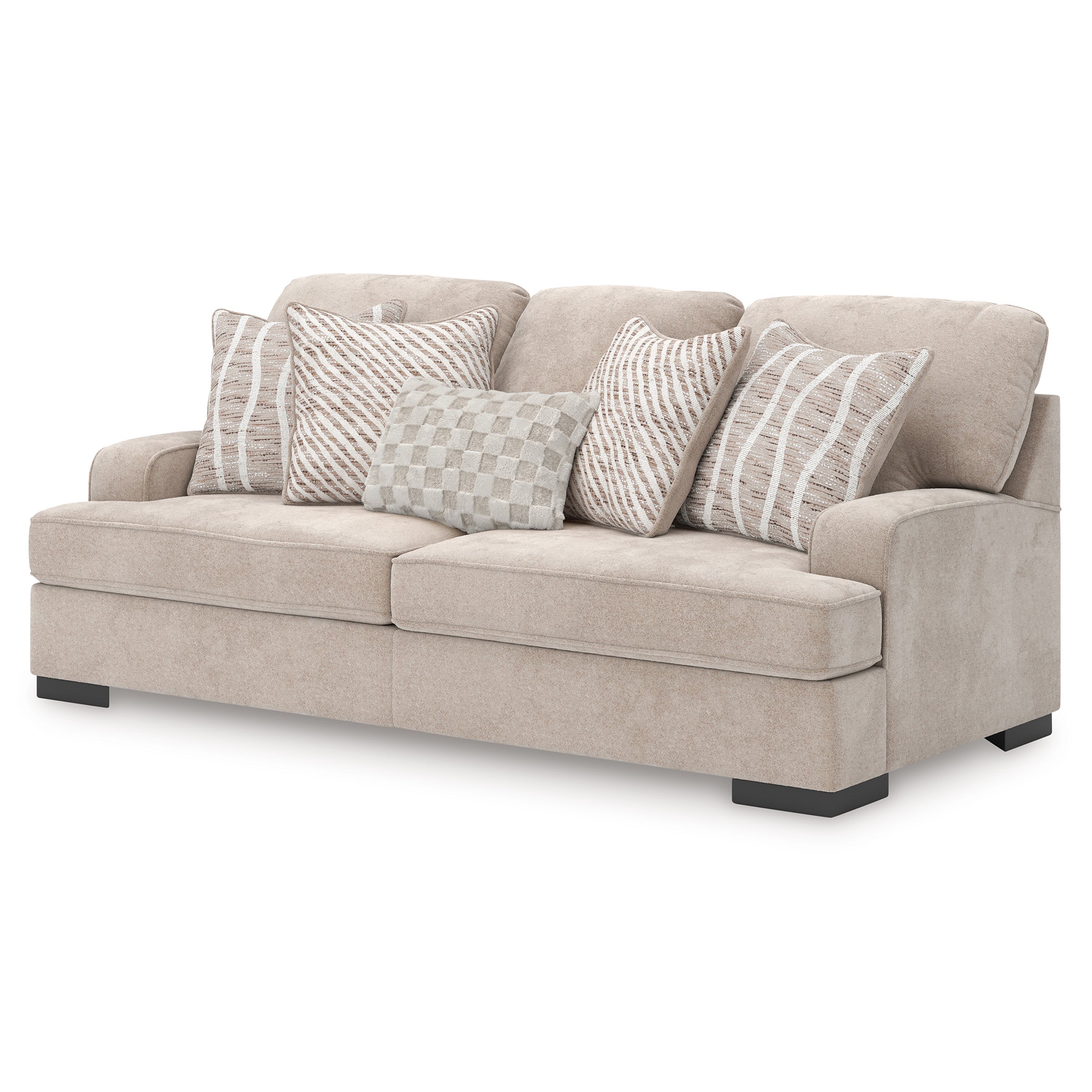 Ashley High Profile Taupe Sofa and Loveseat Set, view 4
