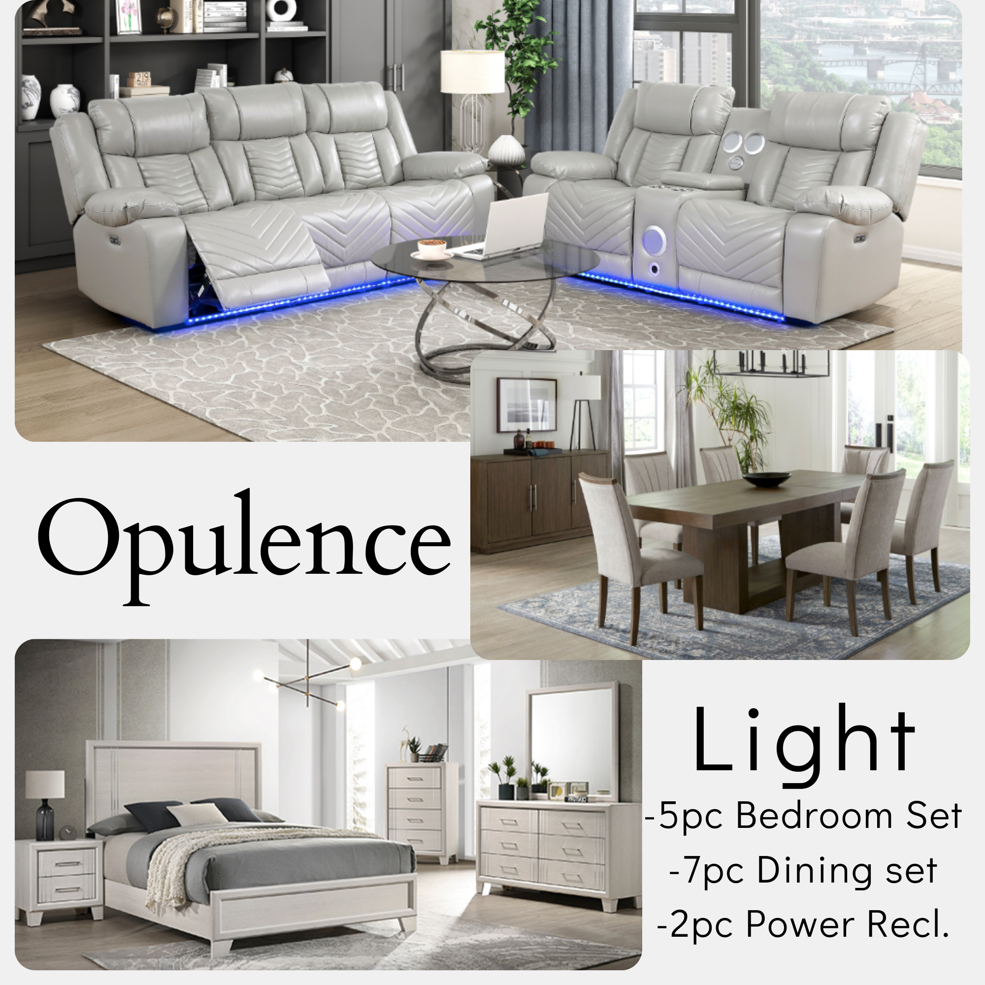 OPULENCE LIGHT COMPLETE 3 ROOM PACKAGE