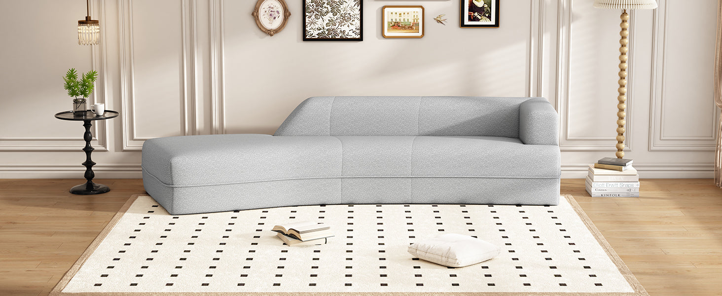 109.4" Grey Curved Chaise Lounge