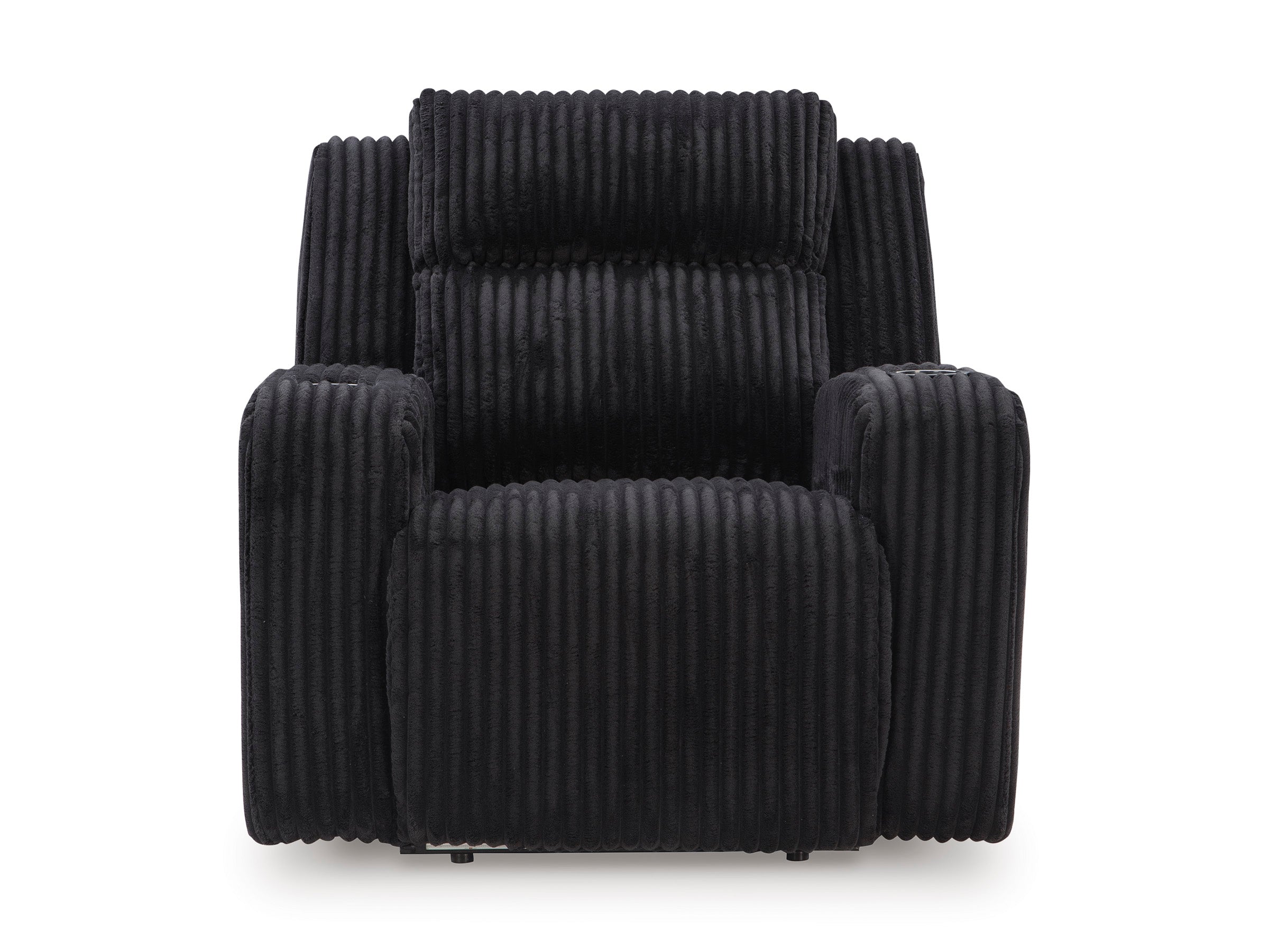 Ashley Forest Lake Black Corduroy Power Reclining Set with LED Lights, view 3