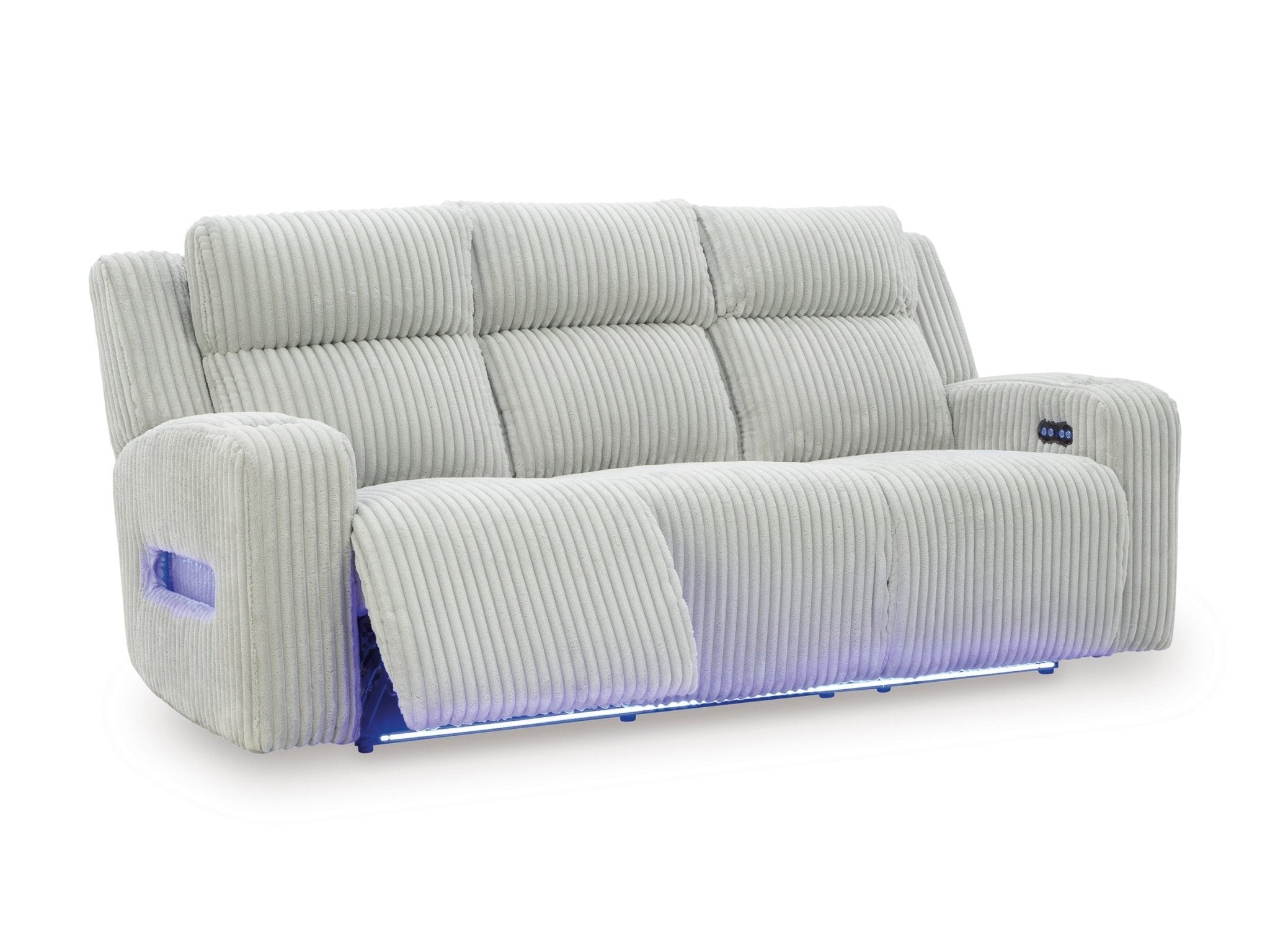 Ashley Forest Light Gray Corduroy Power Reclining Set with LED Lights, view 3