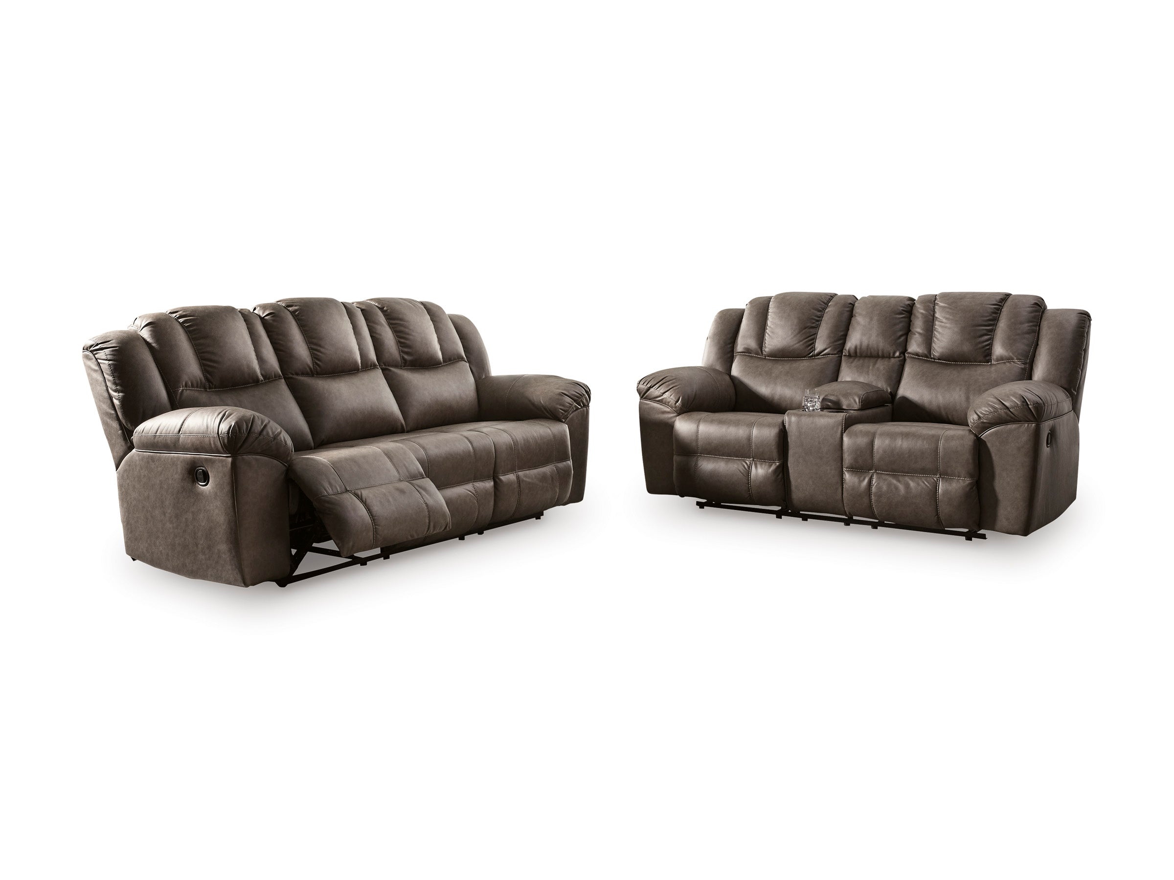 Ashley Lowilla Driftwood Faux Leather Reclining Set, view 6