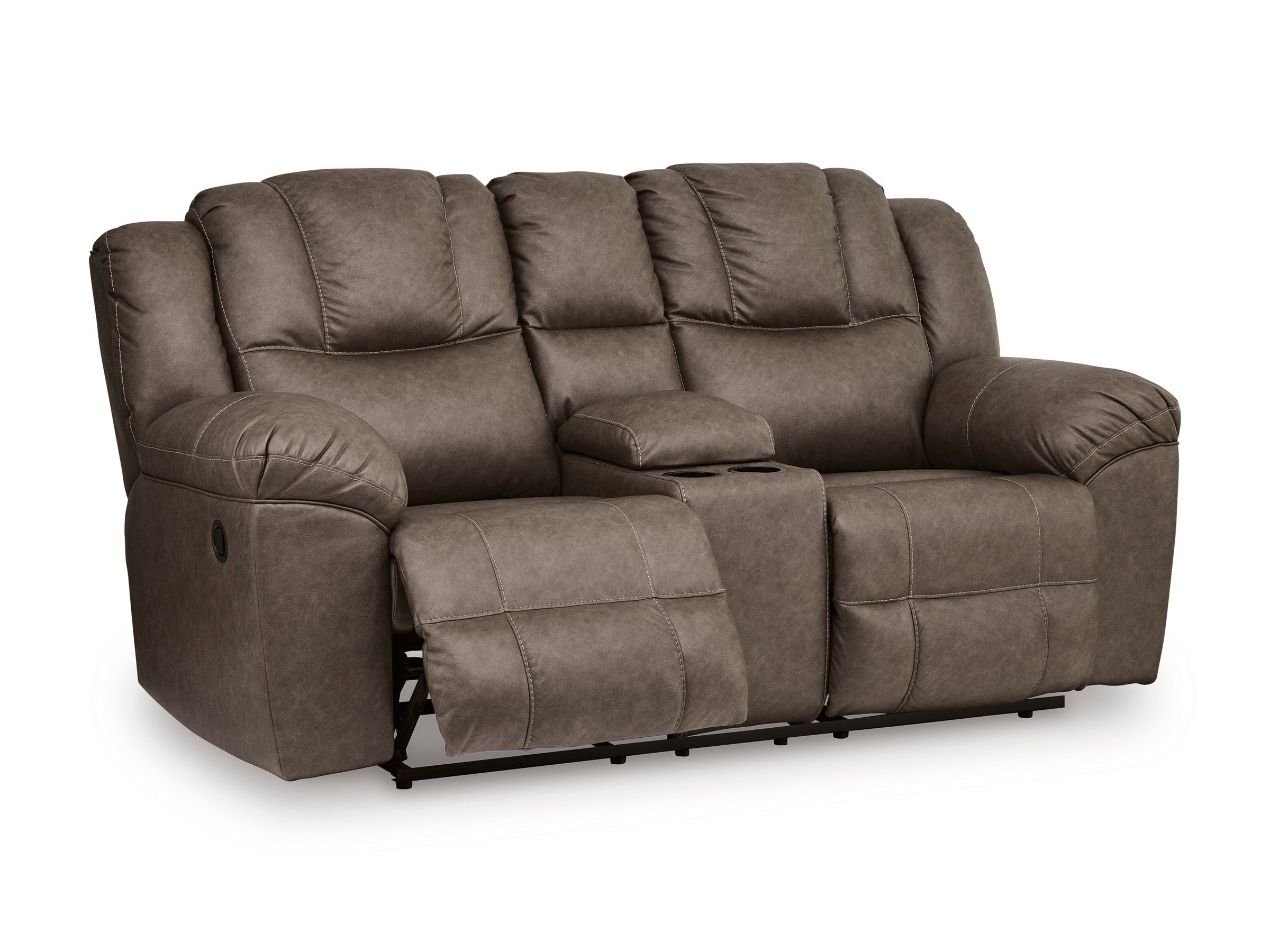 Ashley Lowilla Driftwood Faux Leather Reclining Set, view 7