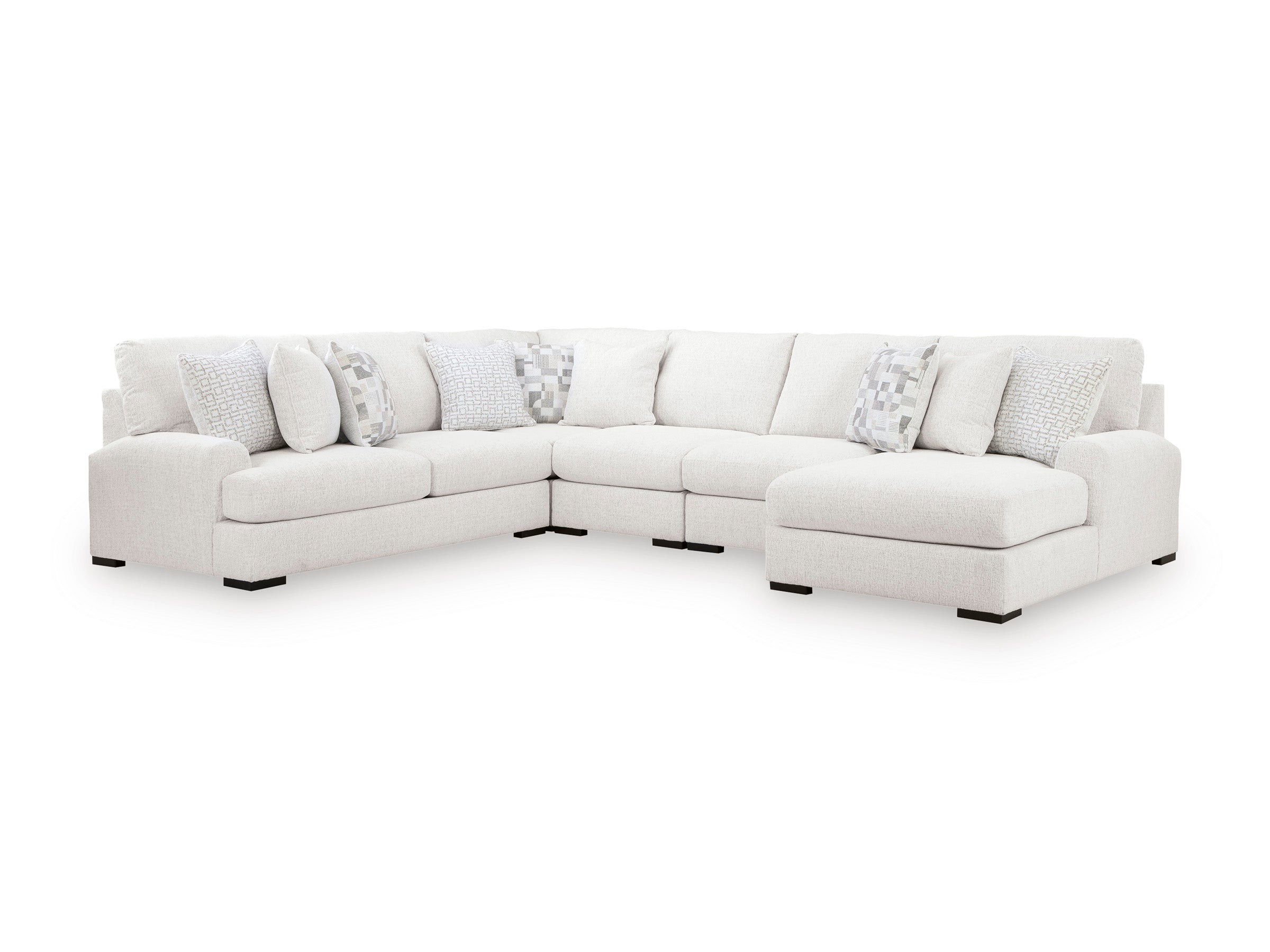 Ashley Misty Lakes Chalk 5-Piece Sectional with Chaise, view 3