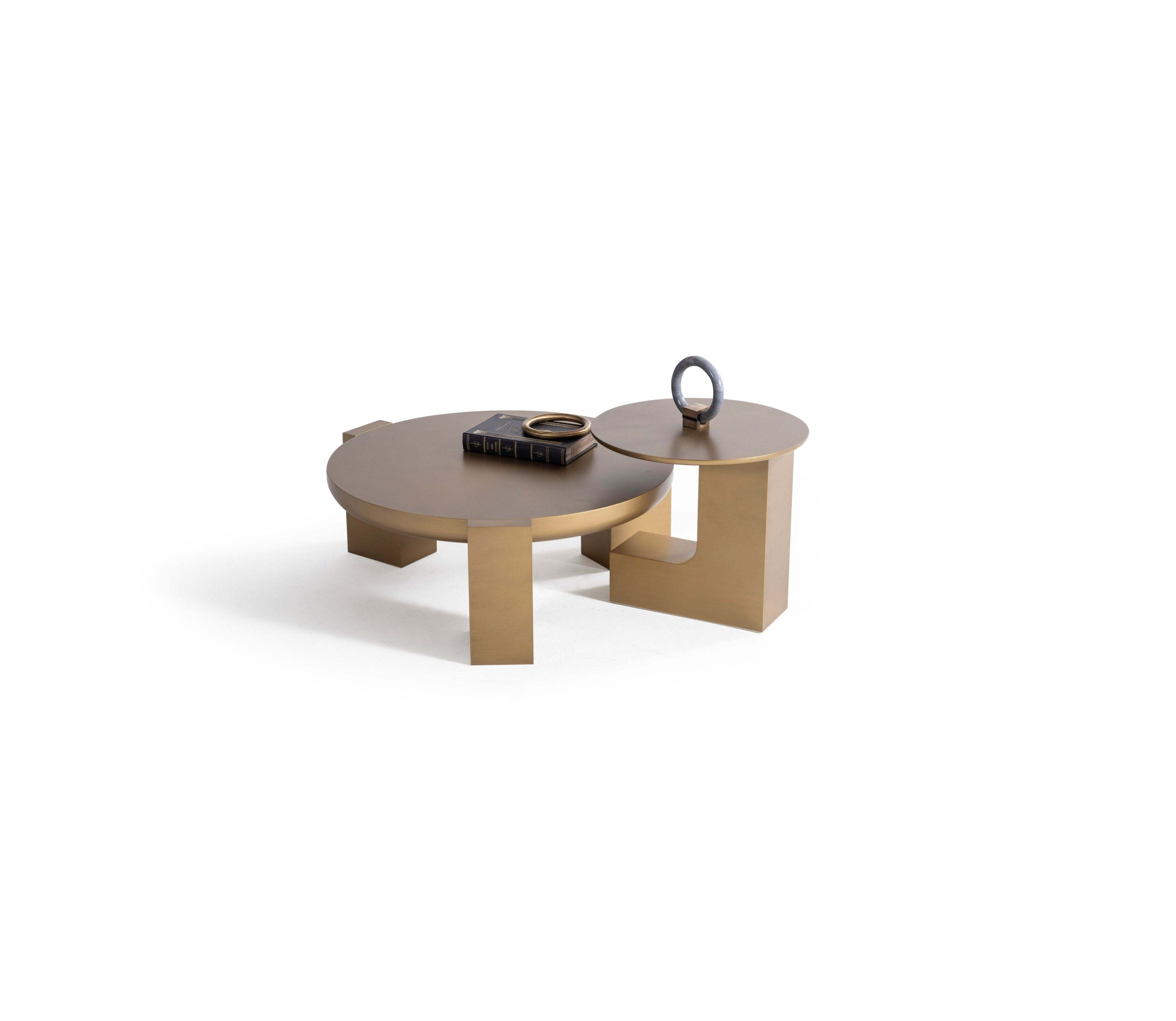 Gold Coffee Table with End Table