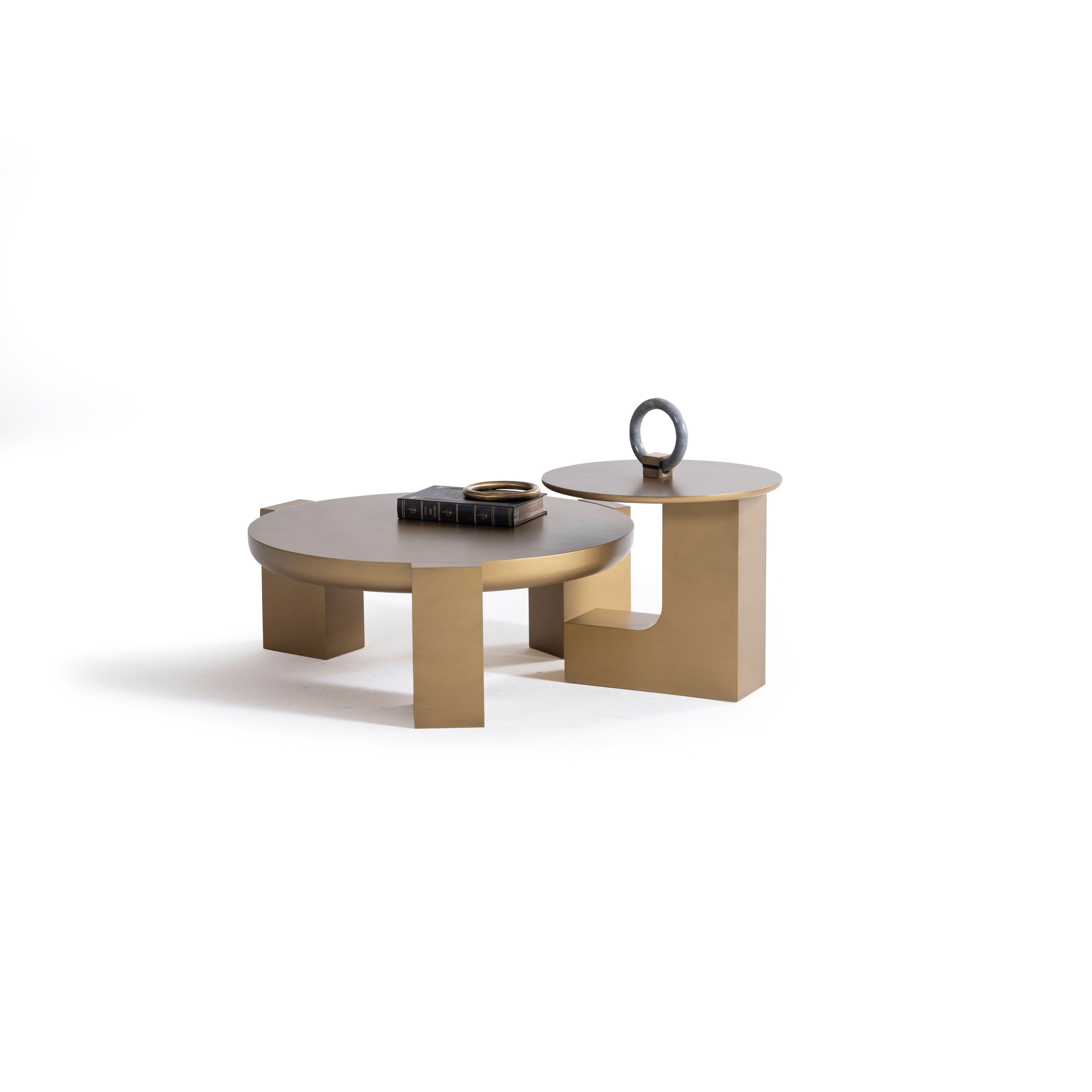 Gold Coffee Table with End Table, view 7