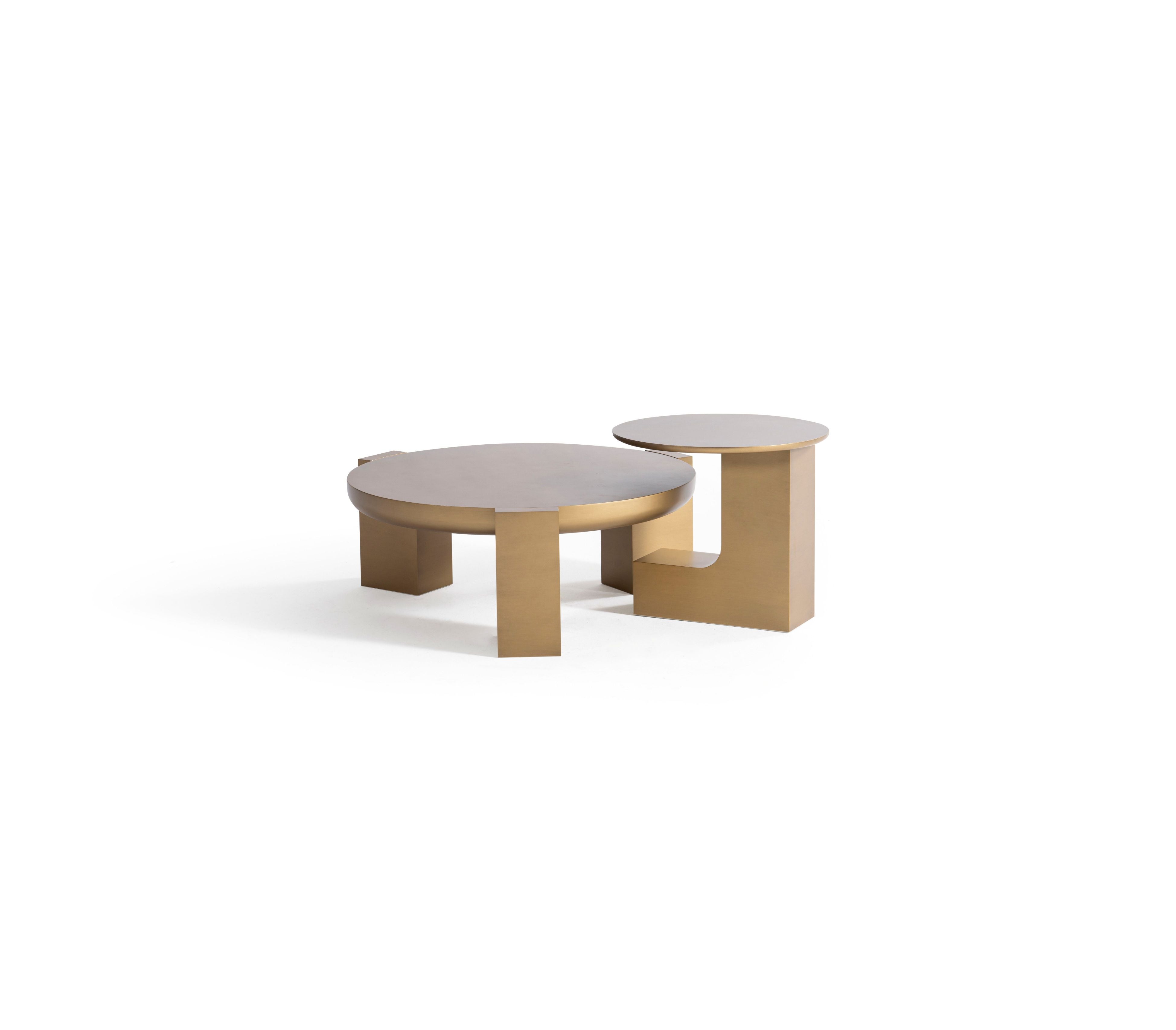 Gold Coffee Table with End Table, view 3