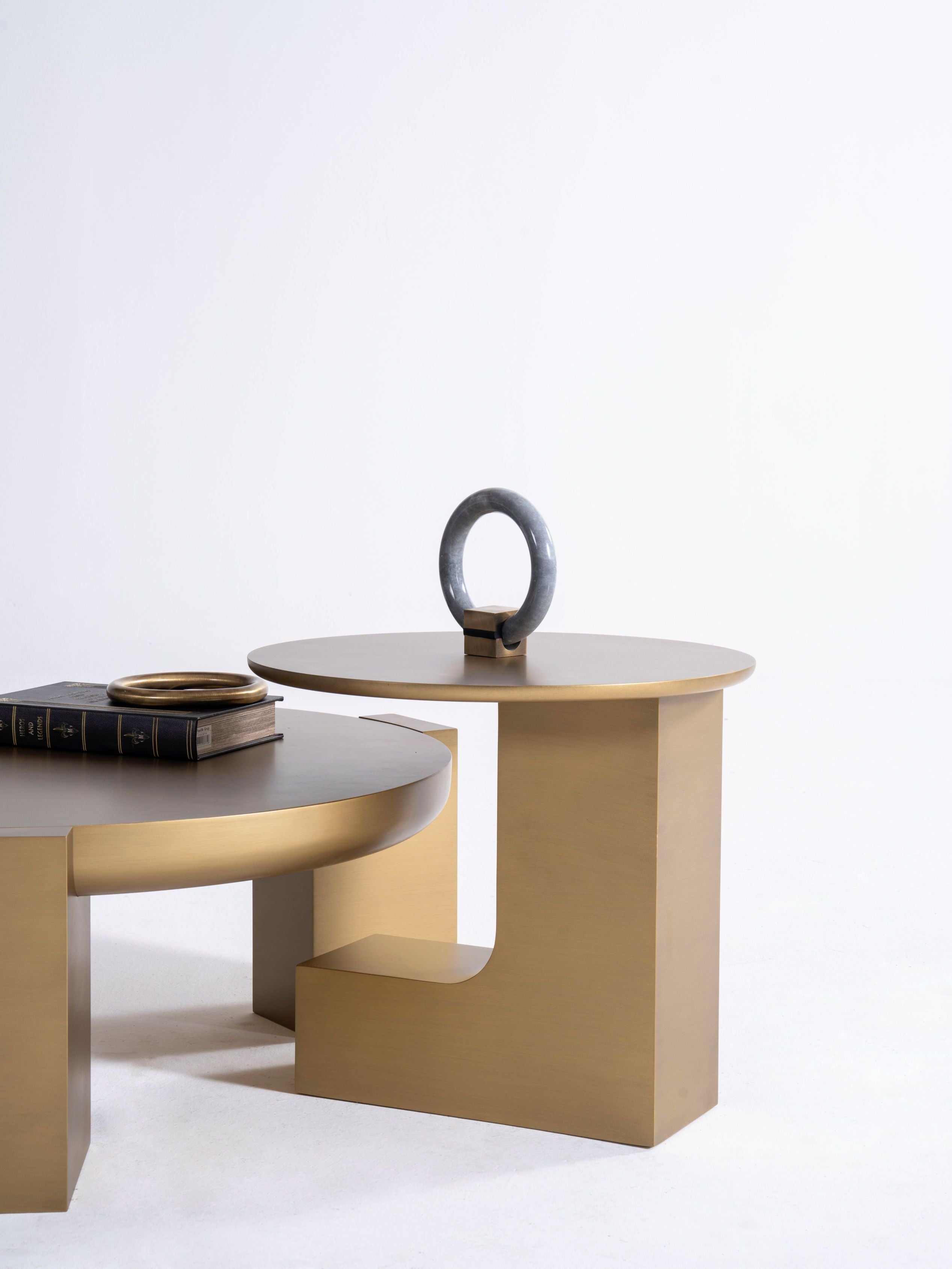 Gold Coffee Table with End Table, view 9
