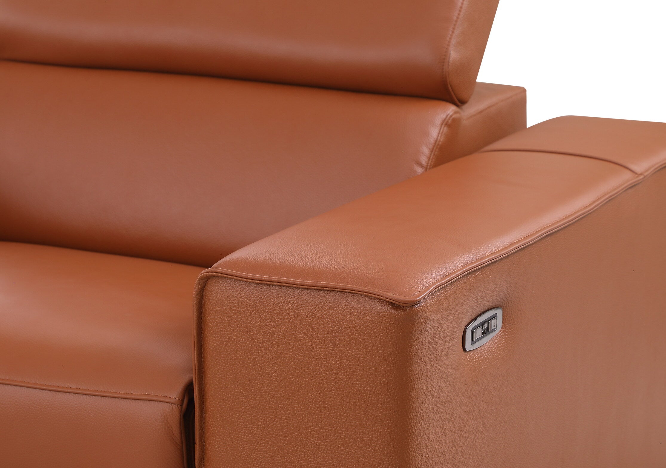 Picasso II Caramel Italian Leather 7-Piece Power Reclining Sectional, view 5