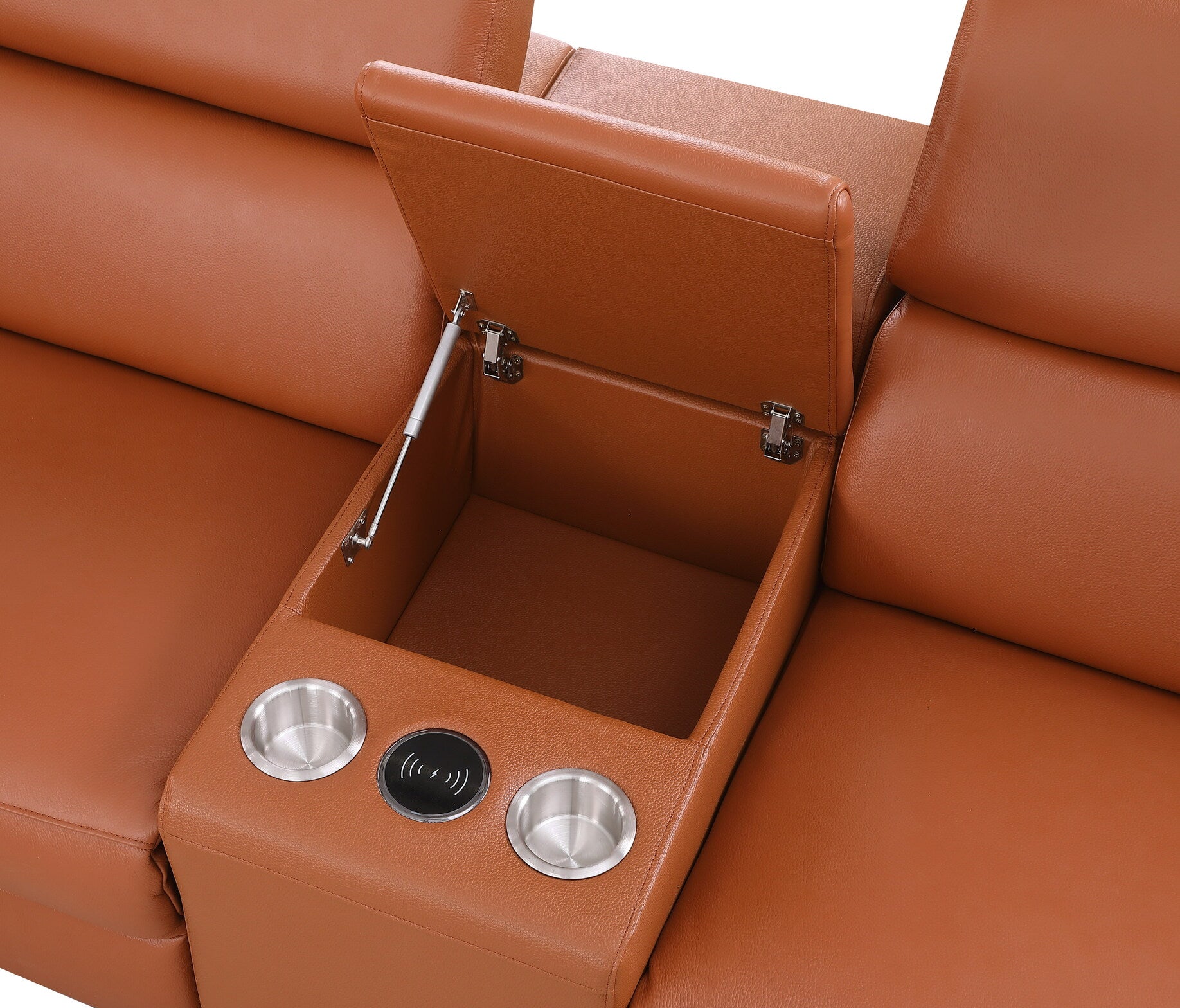 Picasso II Caramel Italian Leather 7-Piece Power Reclining Sectional, view 8
