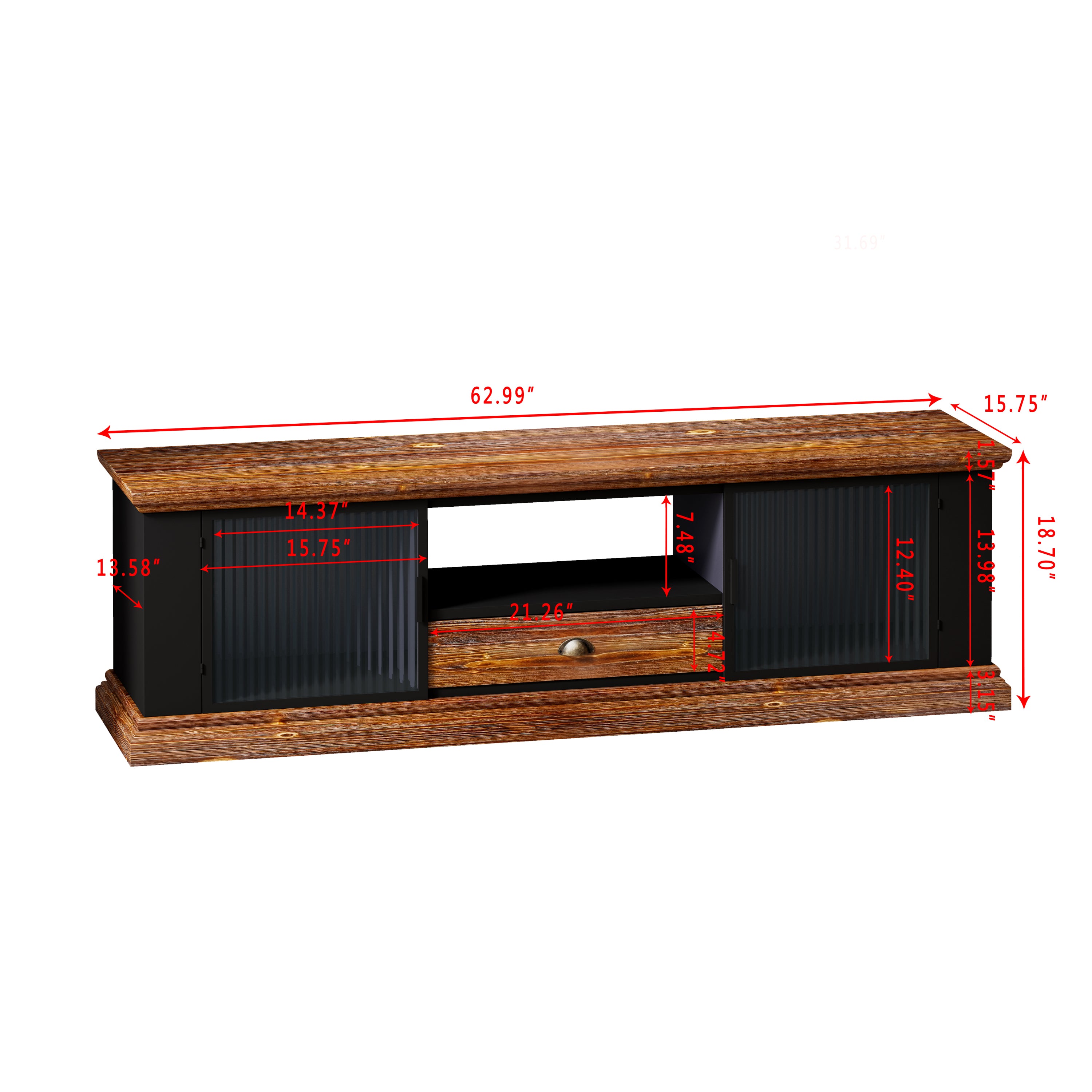 Modern Design TV stand with 2 Storage Cabinets and Drawer,TV Console Table Media Cabinet,for Living Room Bedroom