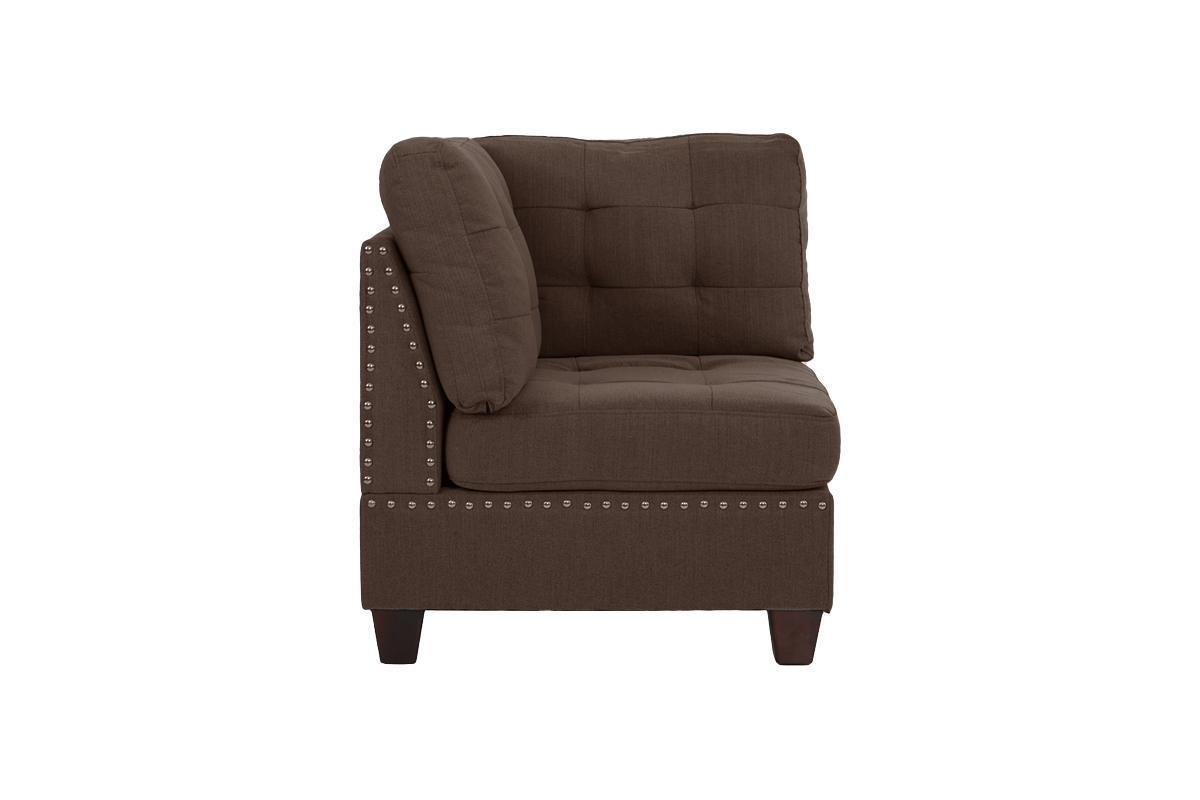 4pc Black Coffee Linen  Sectional Sectional