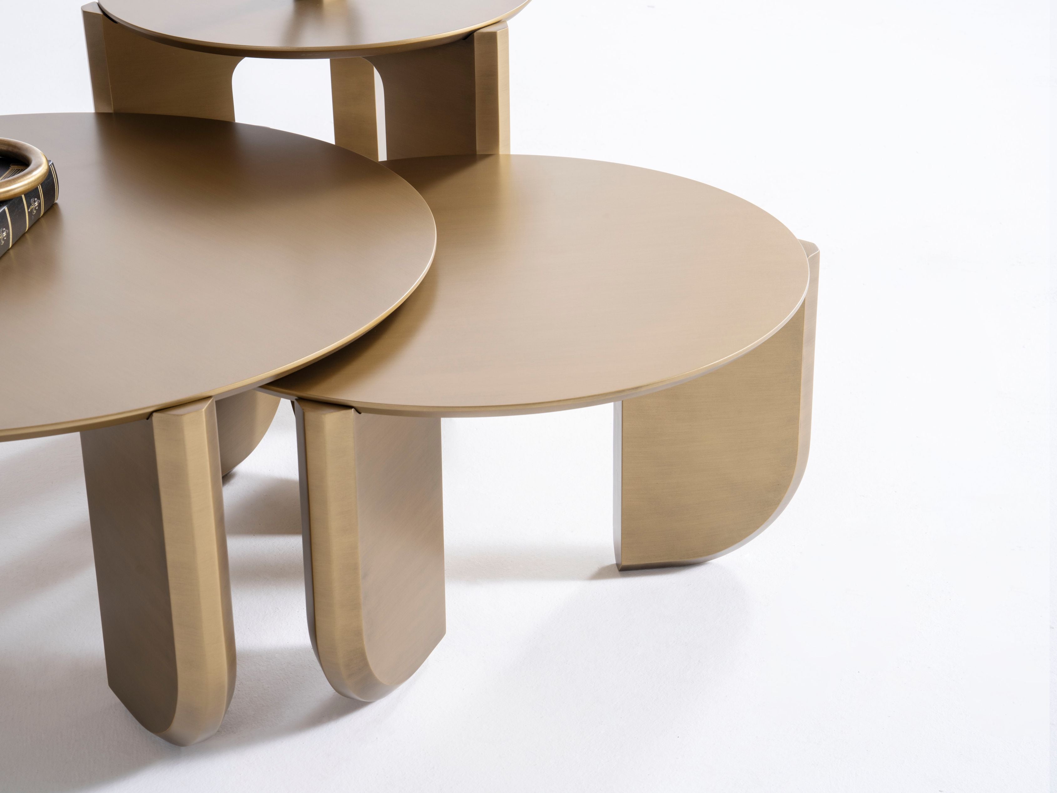 Gold Sculptural 3-Piece Coffee Table Set, view 7