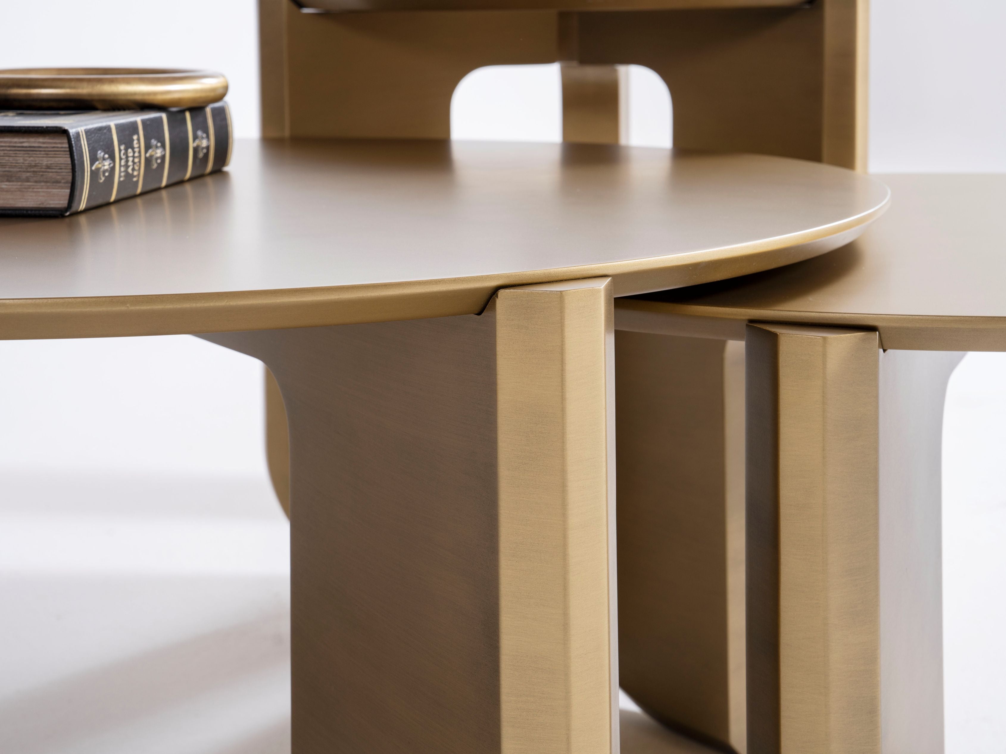 Gold Sculptural 3-Piece Coffee Table Set, view 5