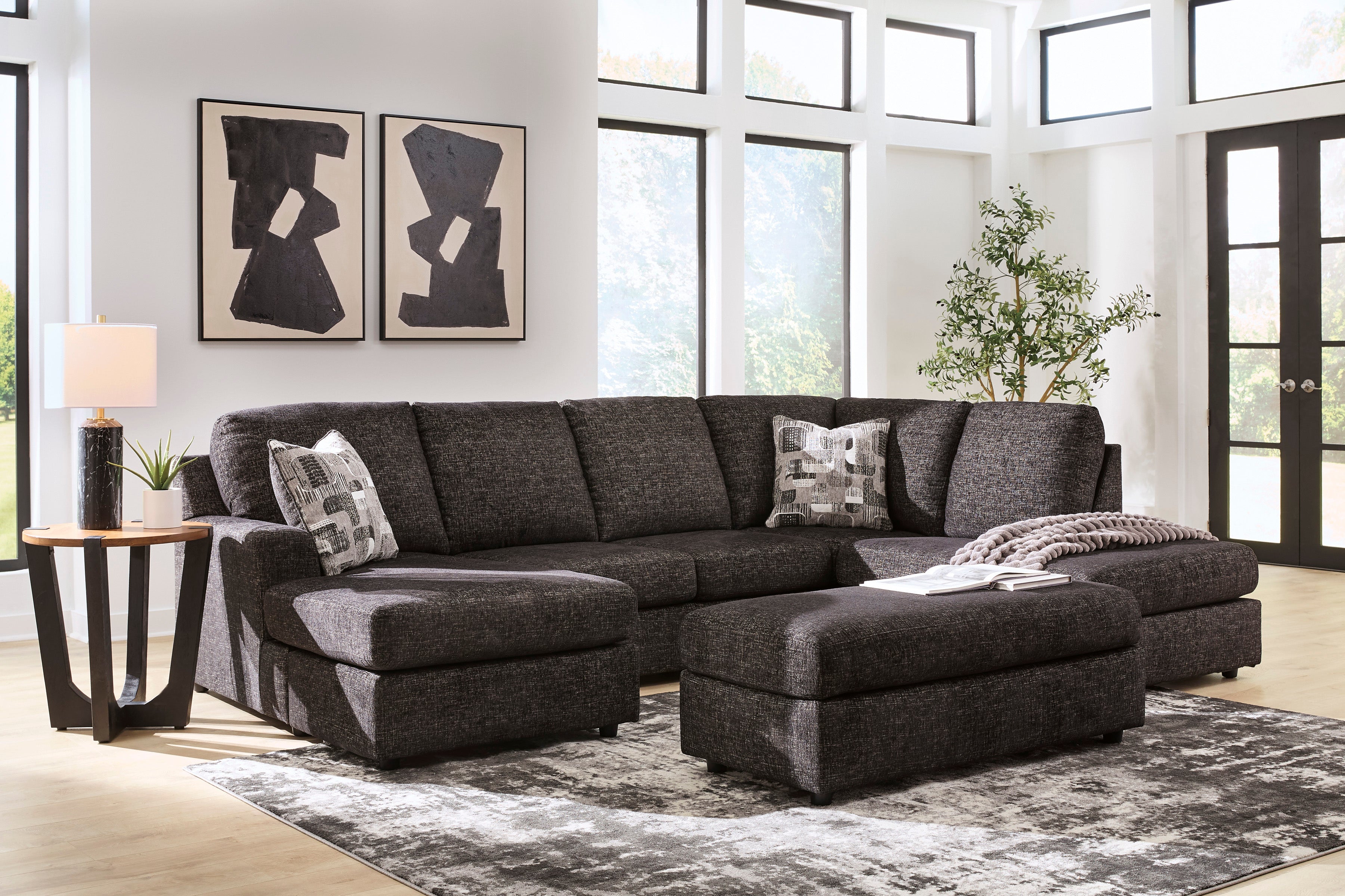 Ashley Lentiz Onyx Sectional with Chaise