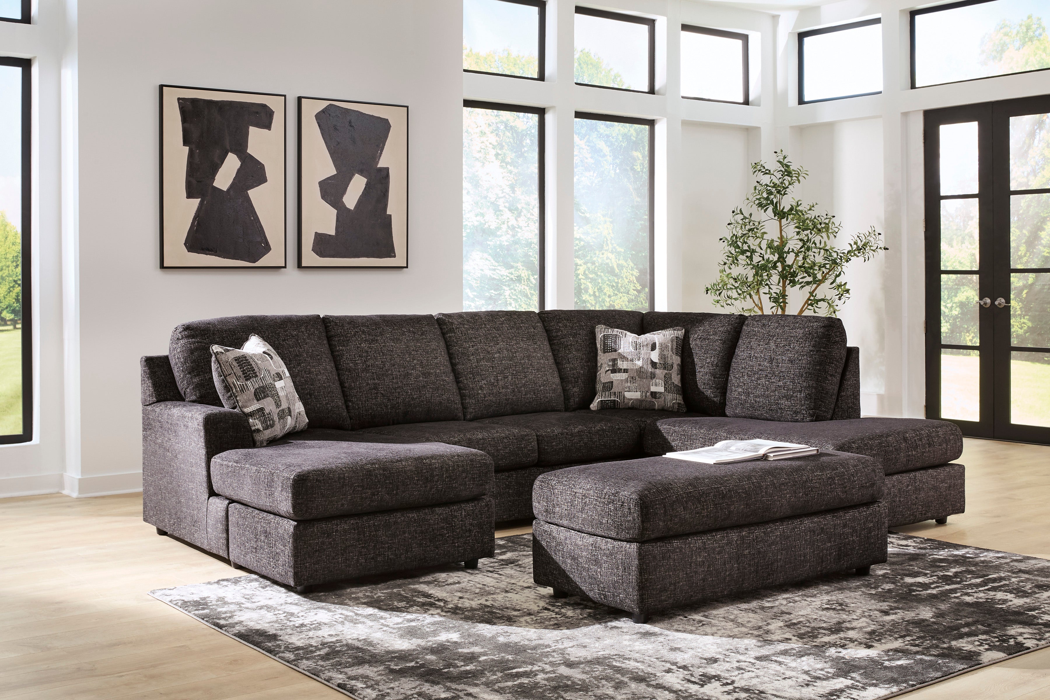 Ashley Lentiz Onyx Sectional with Chaise, view 4