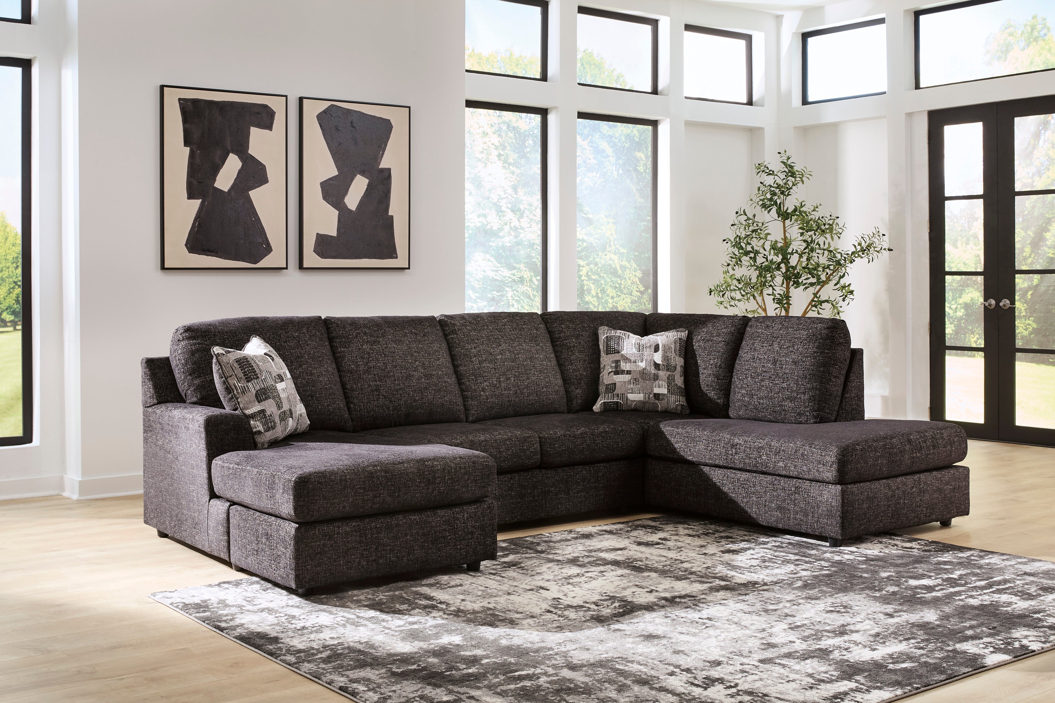 Ashley Lentiz Onyx Sectional with Chaise, view 3