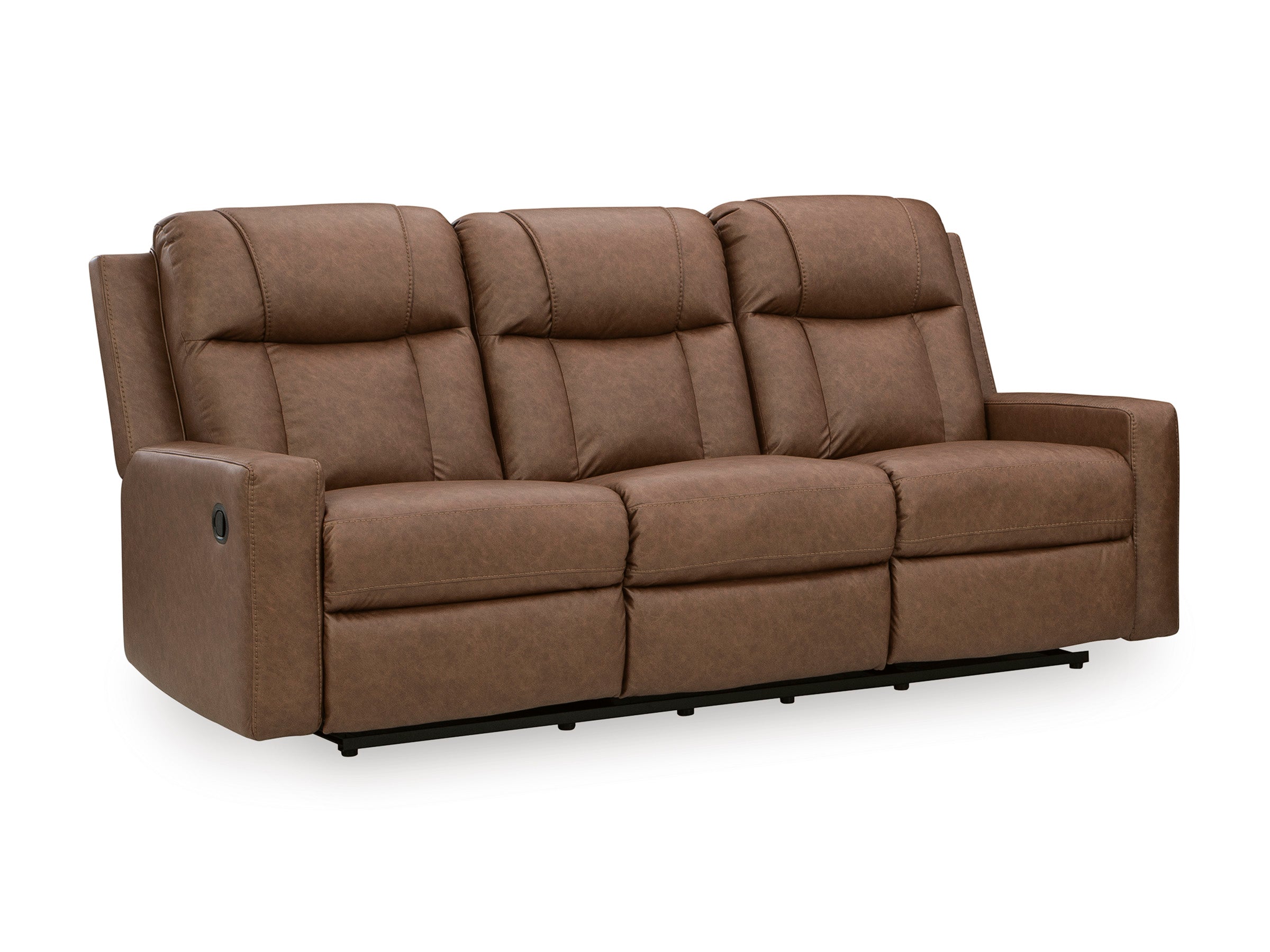 Ashley Mackmenville Caramel Faux Leather Reclining Set with Console Loveseat, view 9