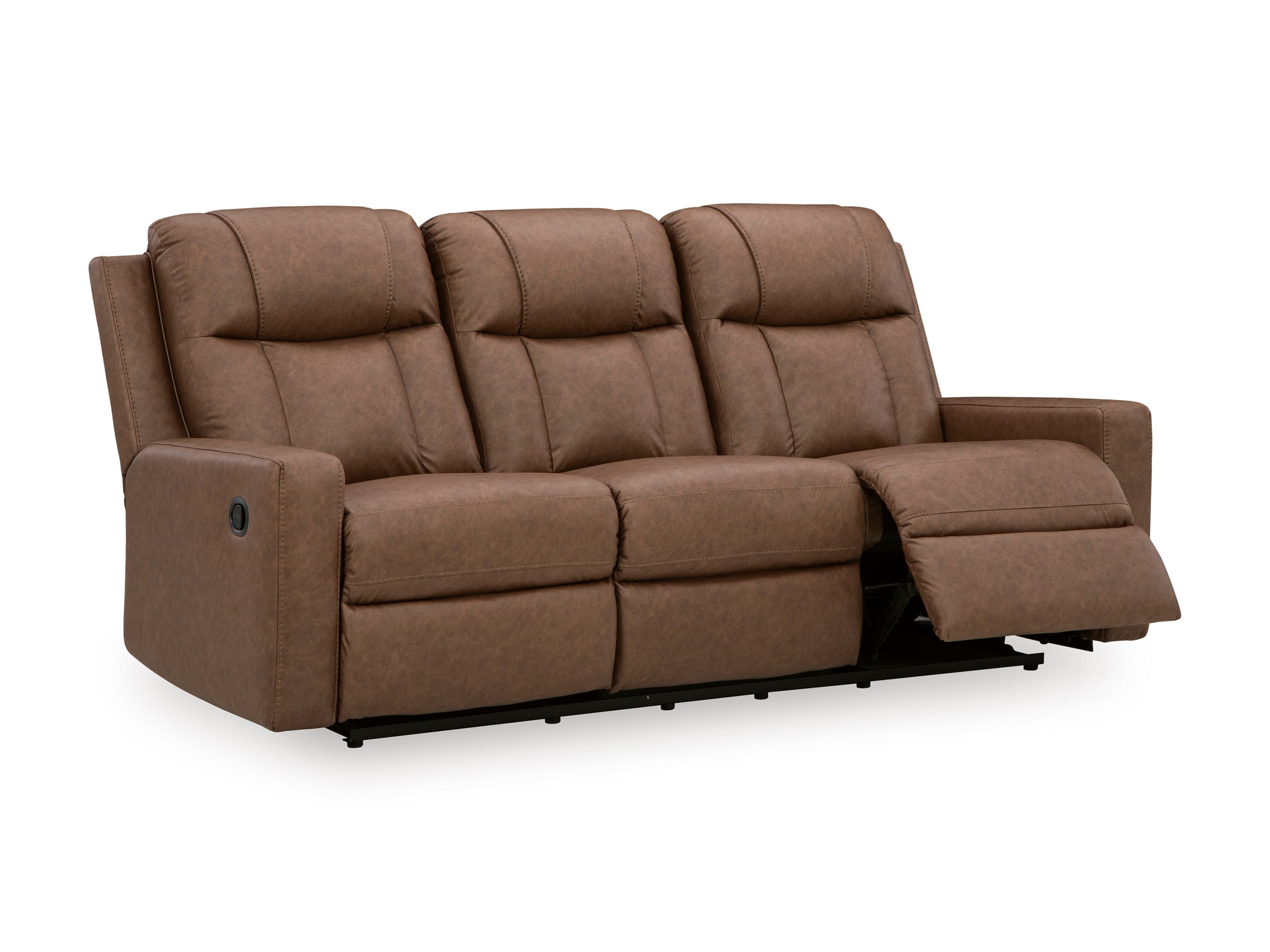 Ashley Mackmenville Caramel Faux Leather Reclining Set with Console Loveseat, view 8