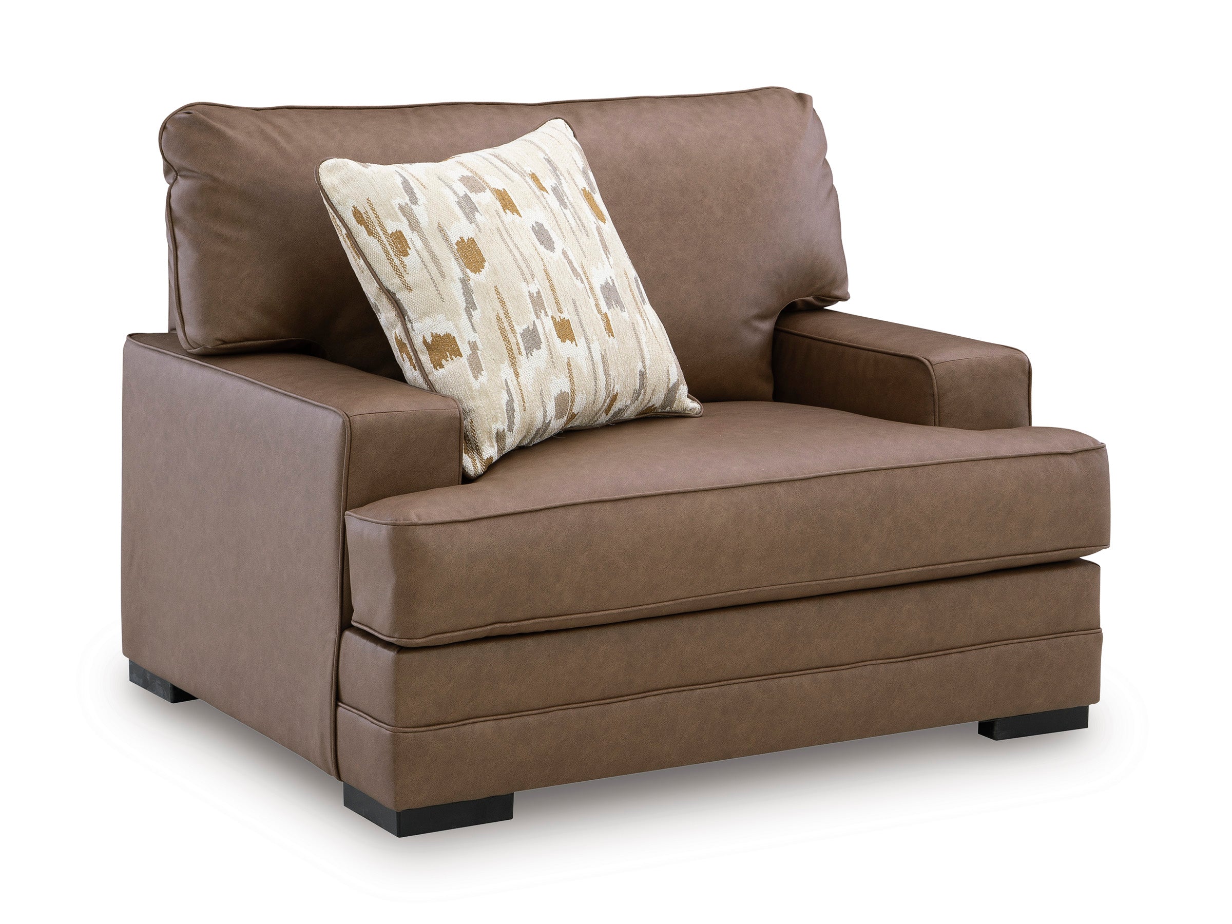 Ashley VillaCourt Caramel Faux Leather Sofa and Loveseat Set, view 5