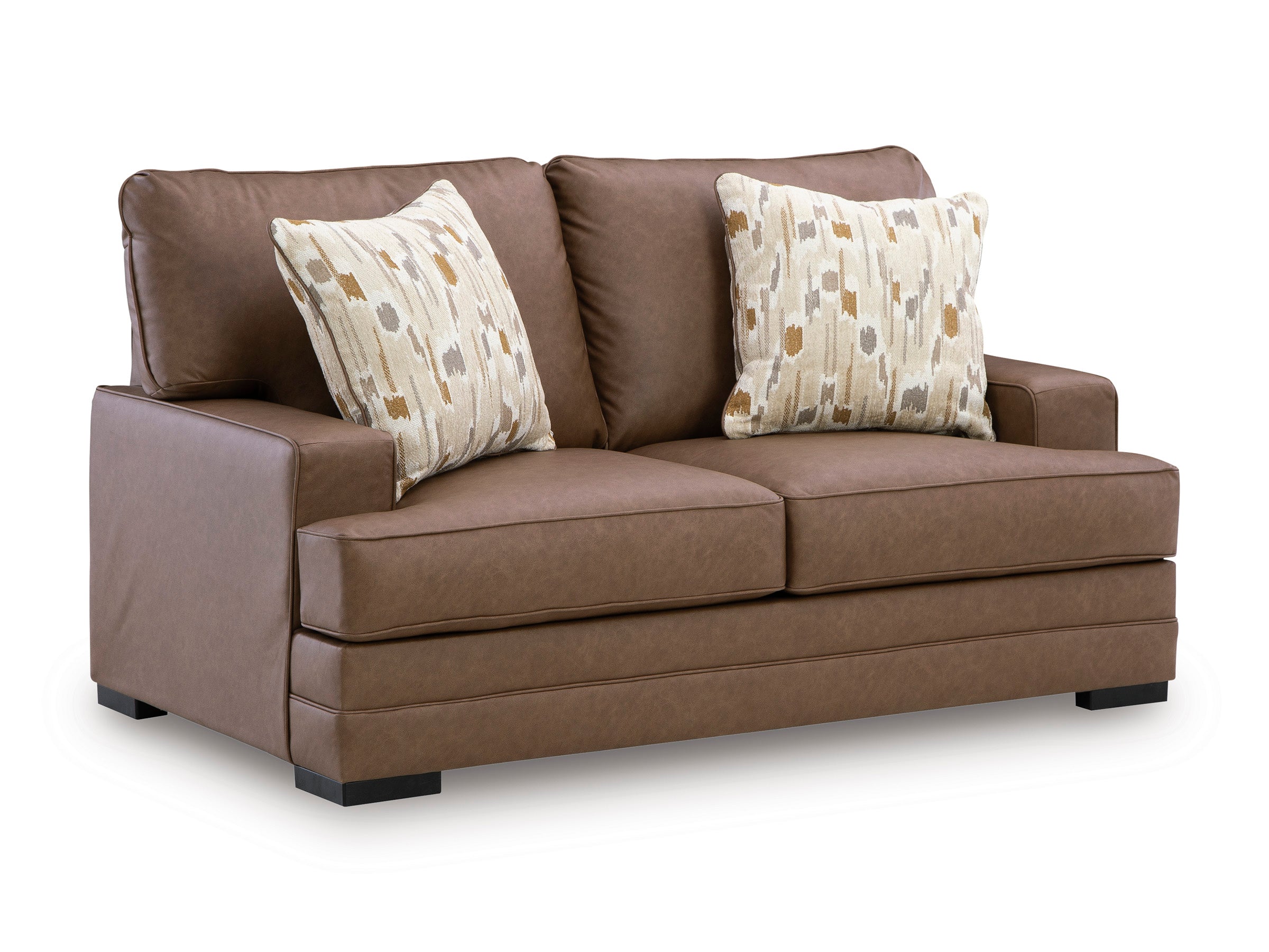 Ashley VillaCourt Caramel Faux Leather Sofa and Loveseat Set, view 4
