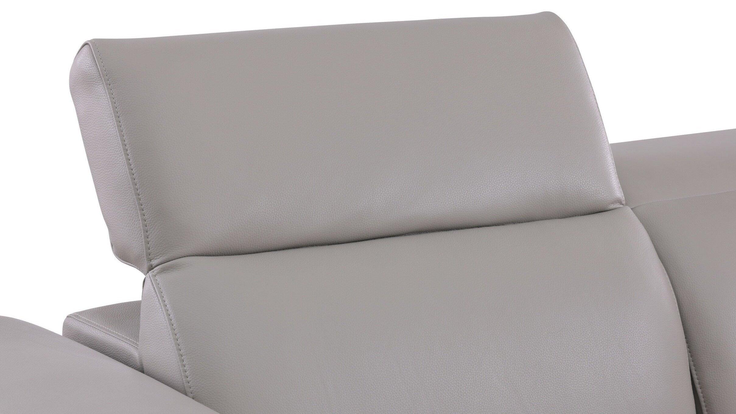 Lucca Light Gray Italian Leather Power Reclining Sectional, view 5