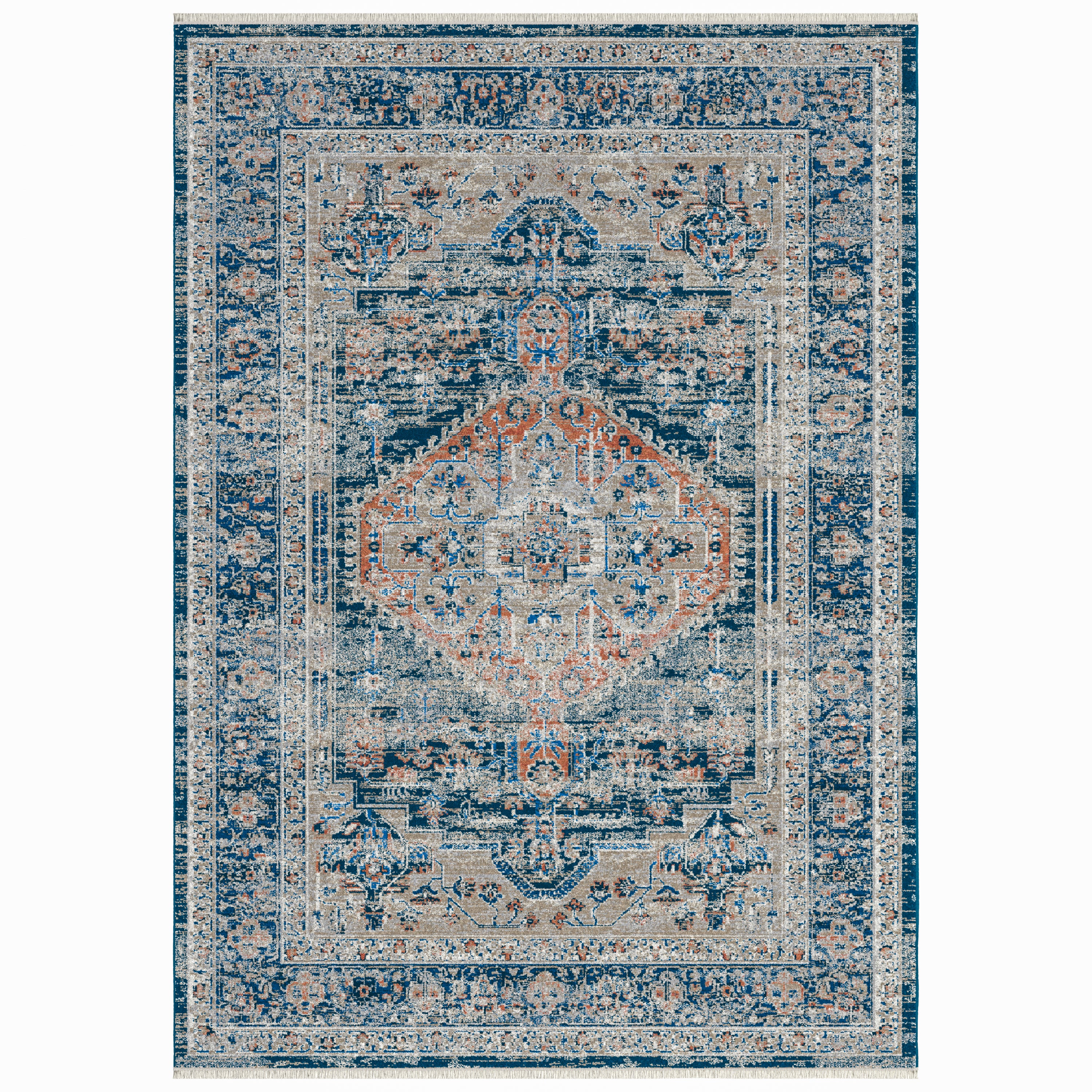 Wasilla Blue/Pink/Rust Area Rug 4x6