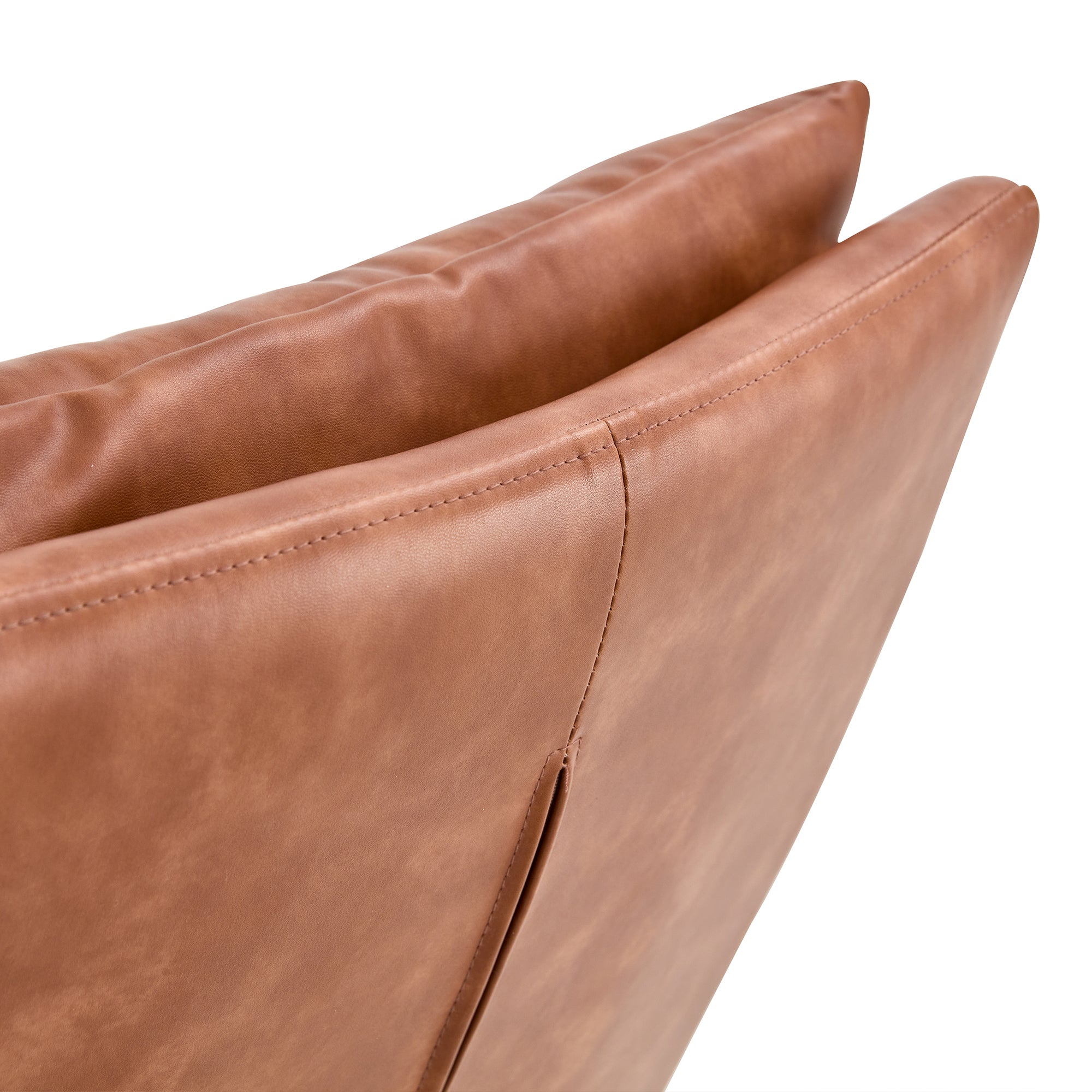 Light brown Modern PU easy cleaning Dining Chairs Set of 2 Handy comfortable Chairs Living Room Chairs Upholstered Chair with Black Metal Legs for Dining Room Kitchen bedroom and Living Room