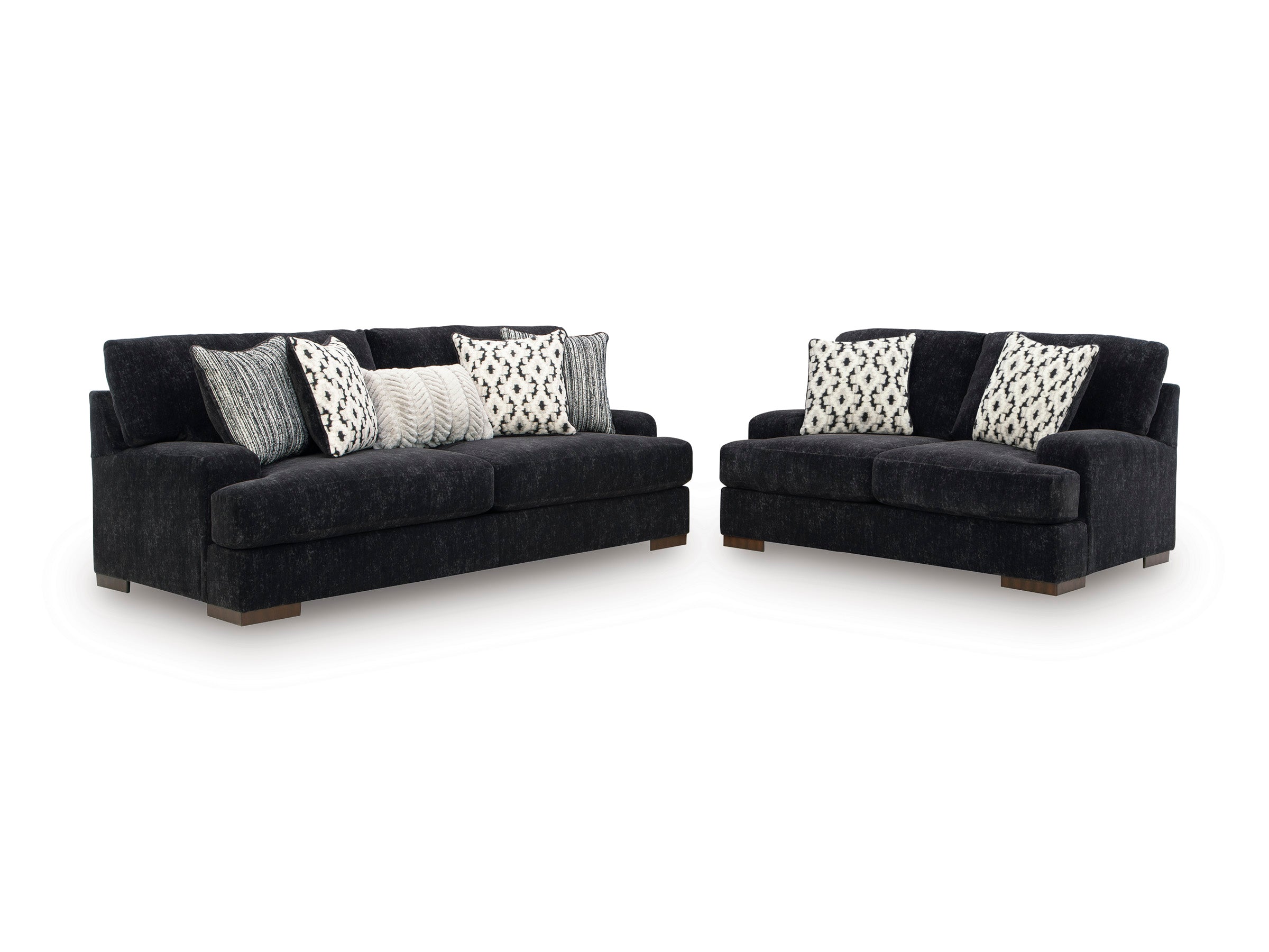 Ashley Whitmore Black Pearl Chenille Sofa and Loveseat Set, view 5